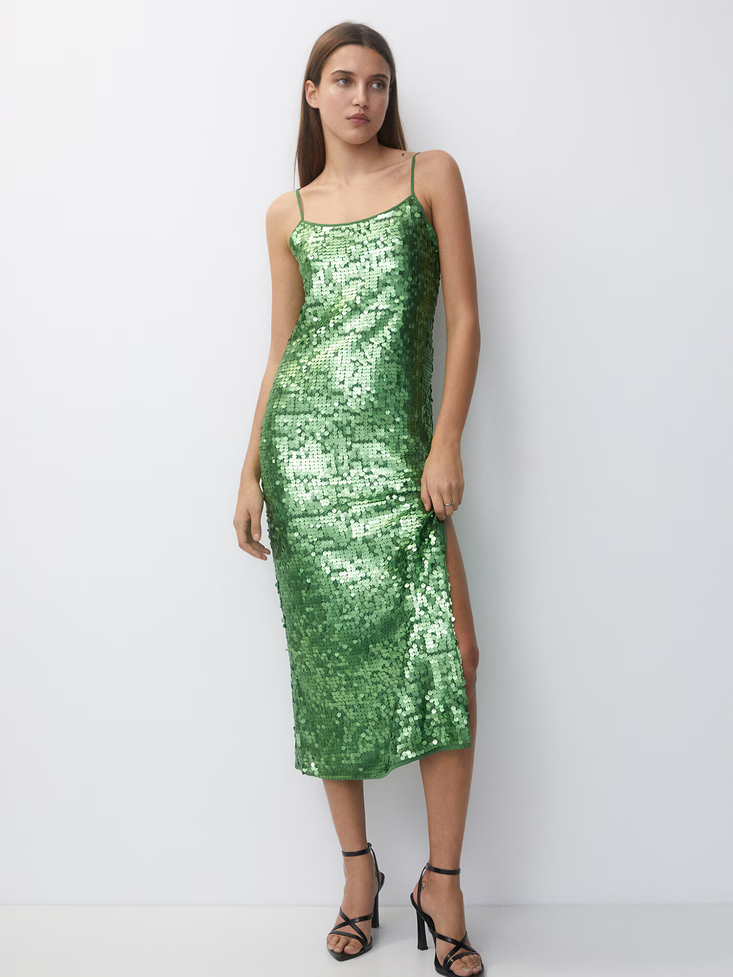 Pull&Bear Rochie de cocktail verde deschis - Pled.ro