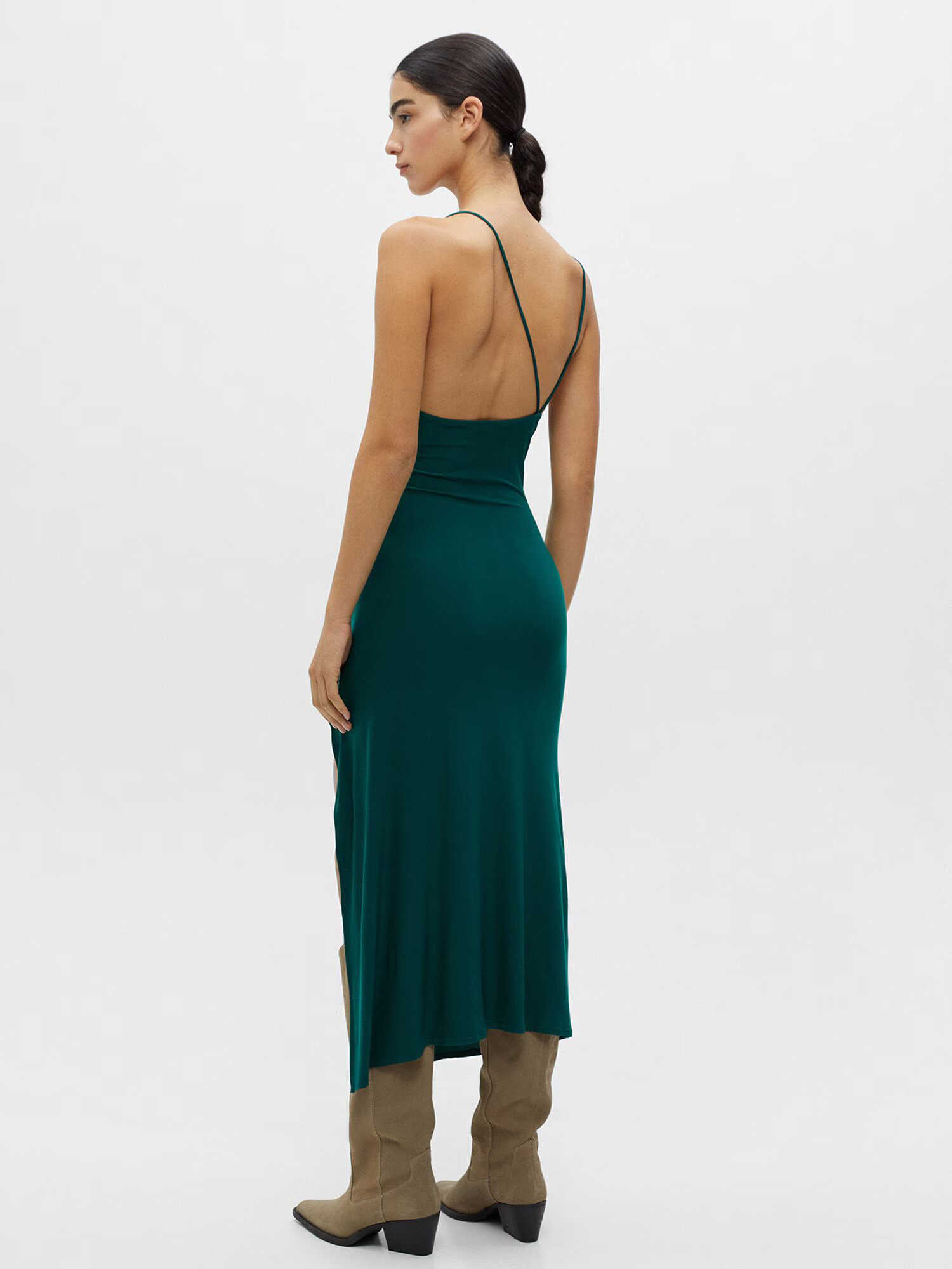 Pull&Bear Rochie de cocktail verde smarald - Pled.ro