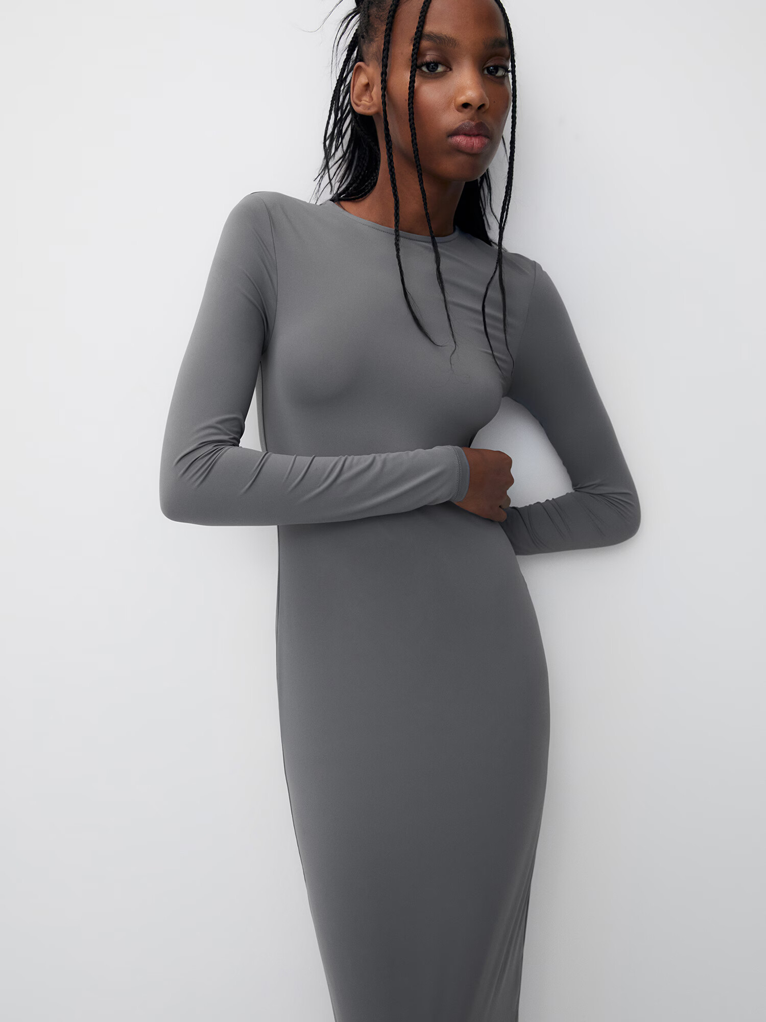 Pull&Bear Rochie gri - Pled.ro