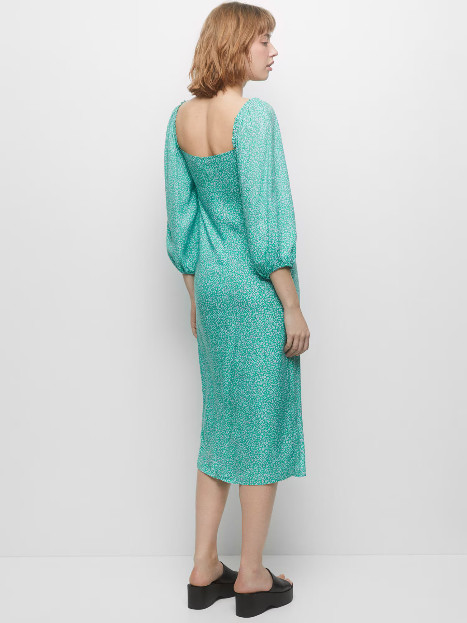 Pull&Bear Rochie gri deschis / verde smarald - Pled.ro