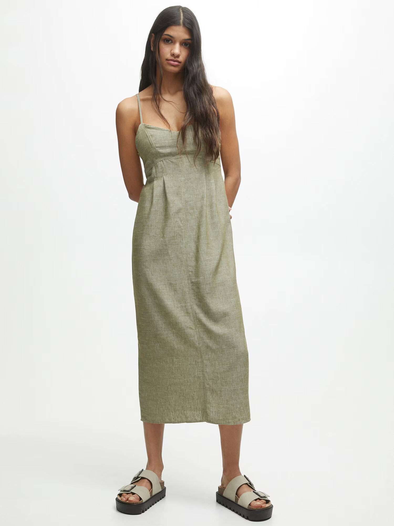 Pull&Bear Rochie oliv - Pled.ro