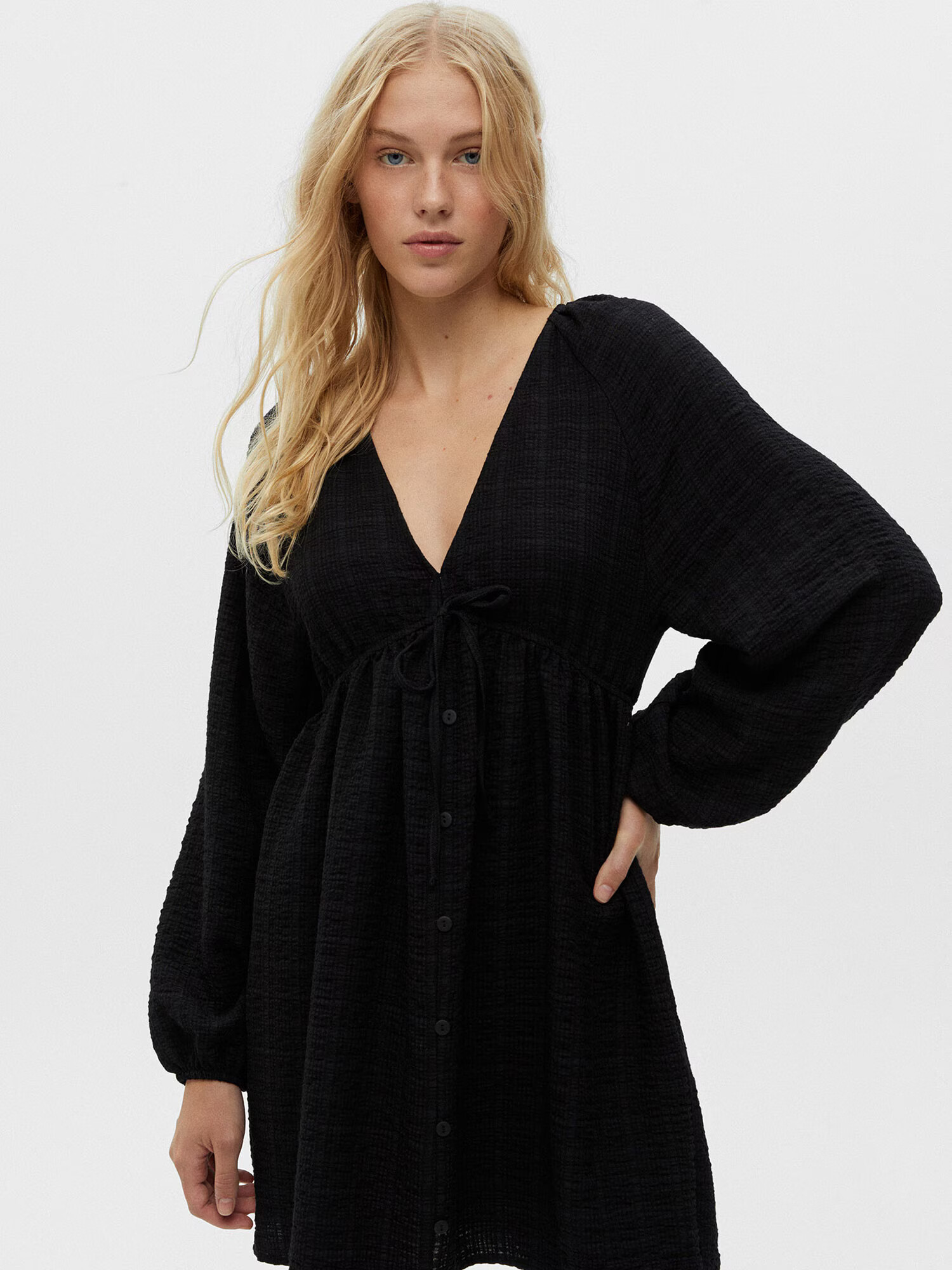 Pull&Bear Rochie tip bluză negru - Pled.ro