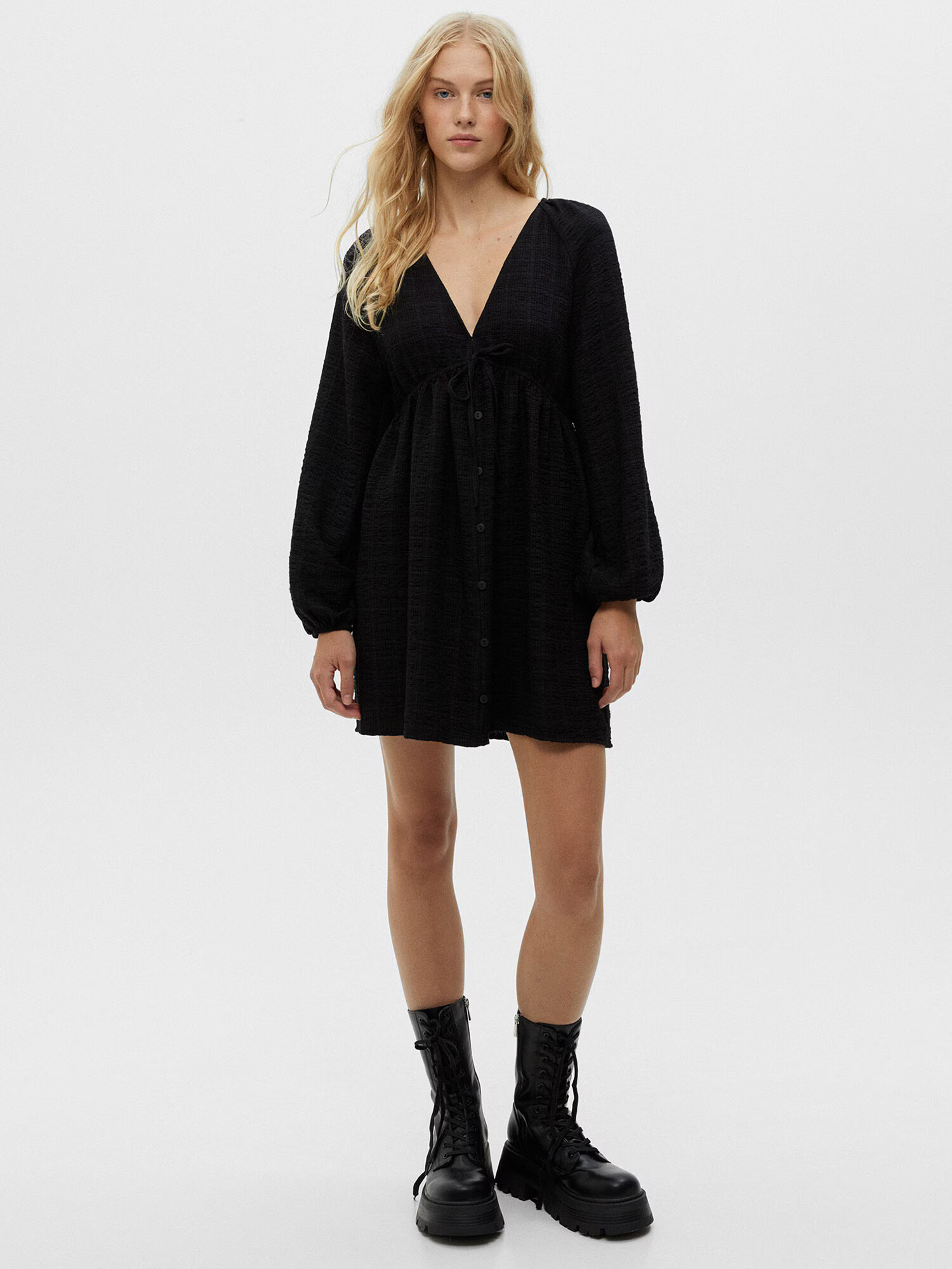 Pull&Bear Rochie tip bluză negru - Pled.ro