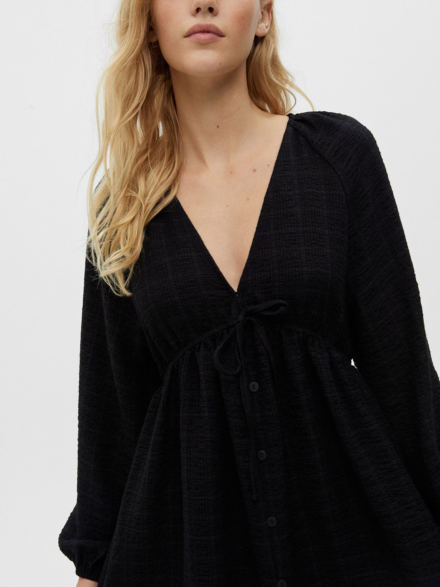 Pull&Bear Rochie tip bluză negru - Pled.ro