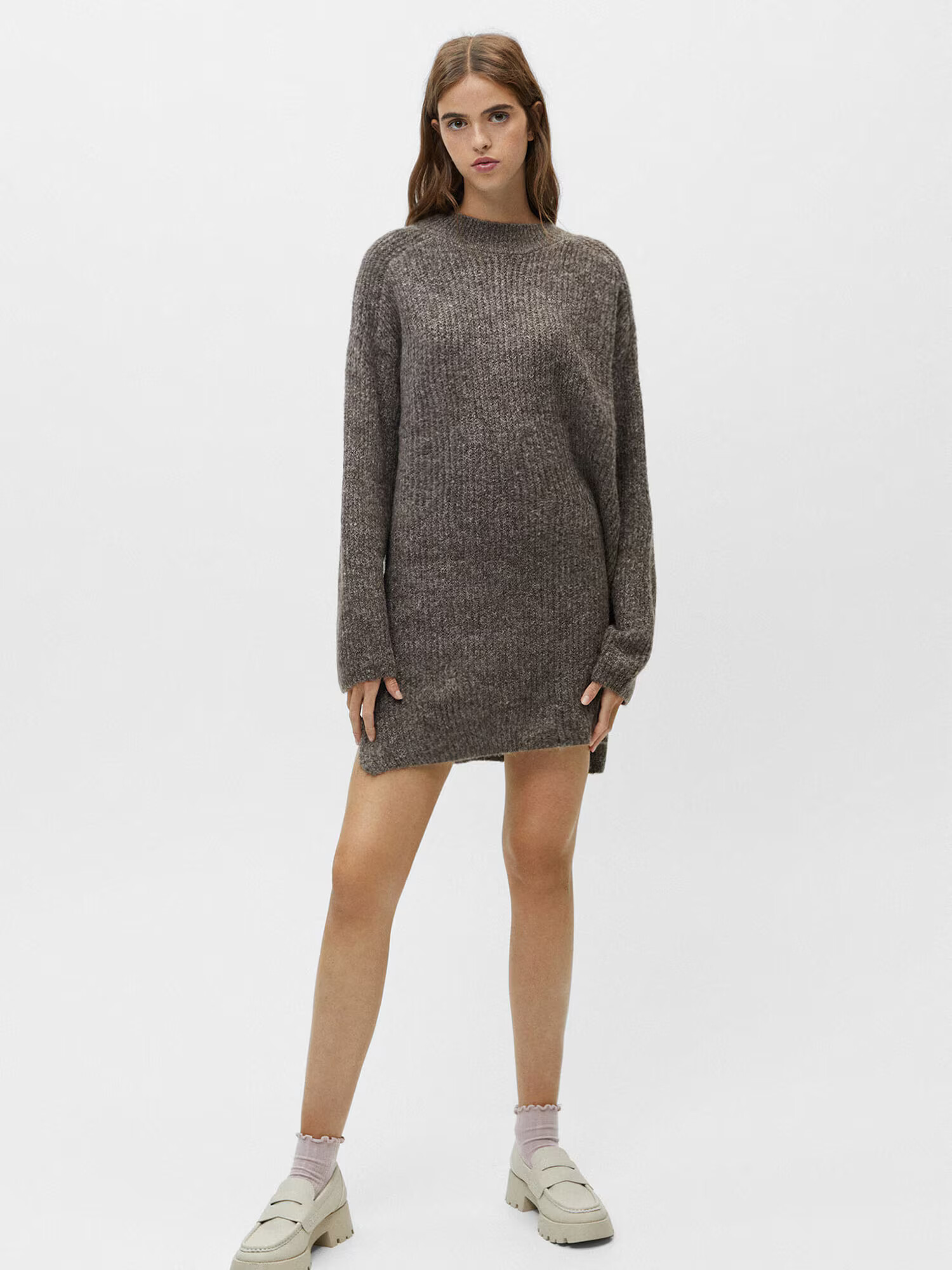 Pull&Bear Rochie tricotat maro amestecat - Pled.ro