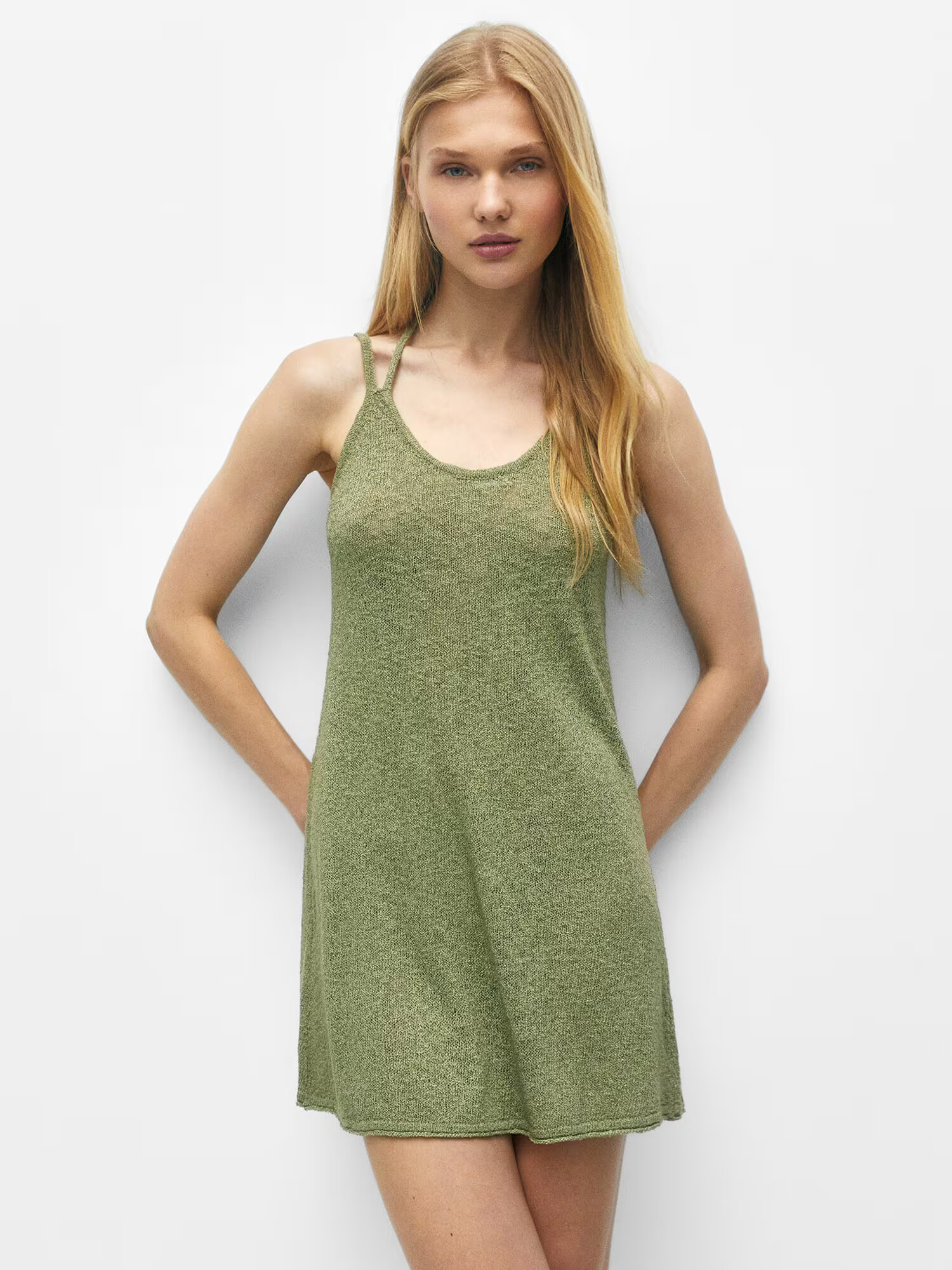 Pull&Bear Rochie tricotat oliv - Pled.ro