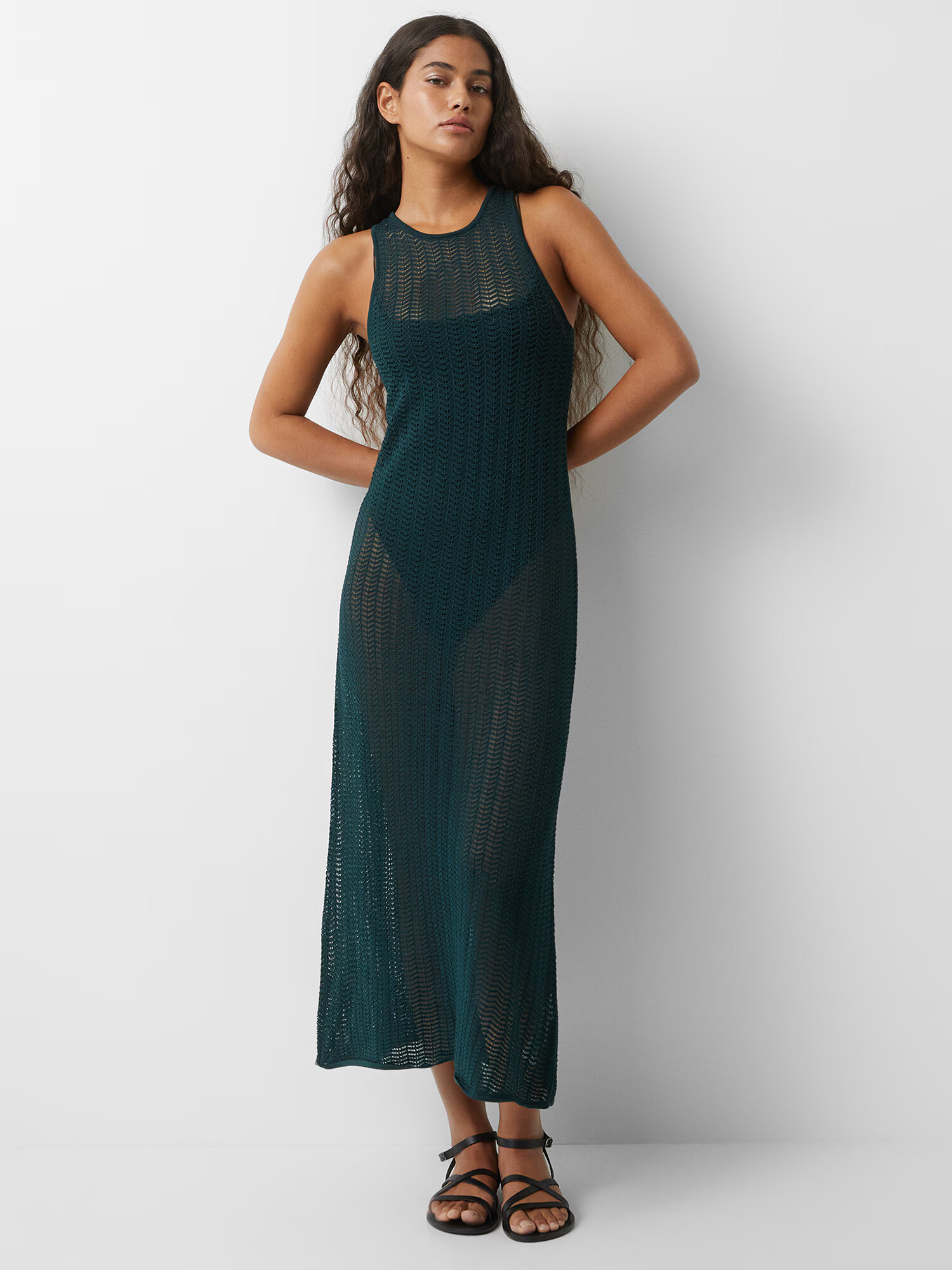 Pull&Bear Rochie tricotat verde pin - Pled.ro