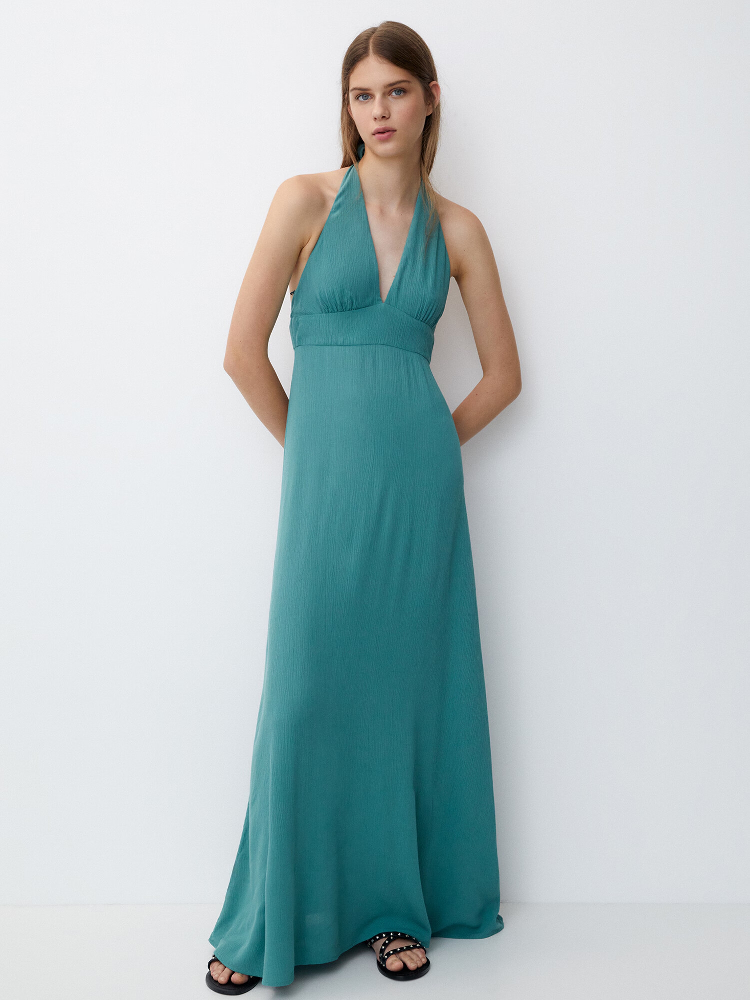 Pull&Bear Rochie verde jad - Pled.ro