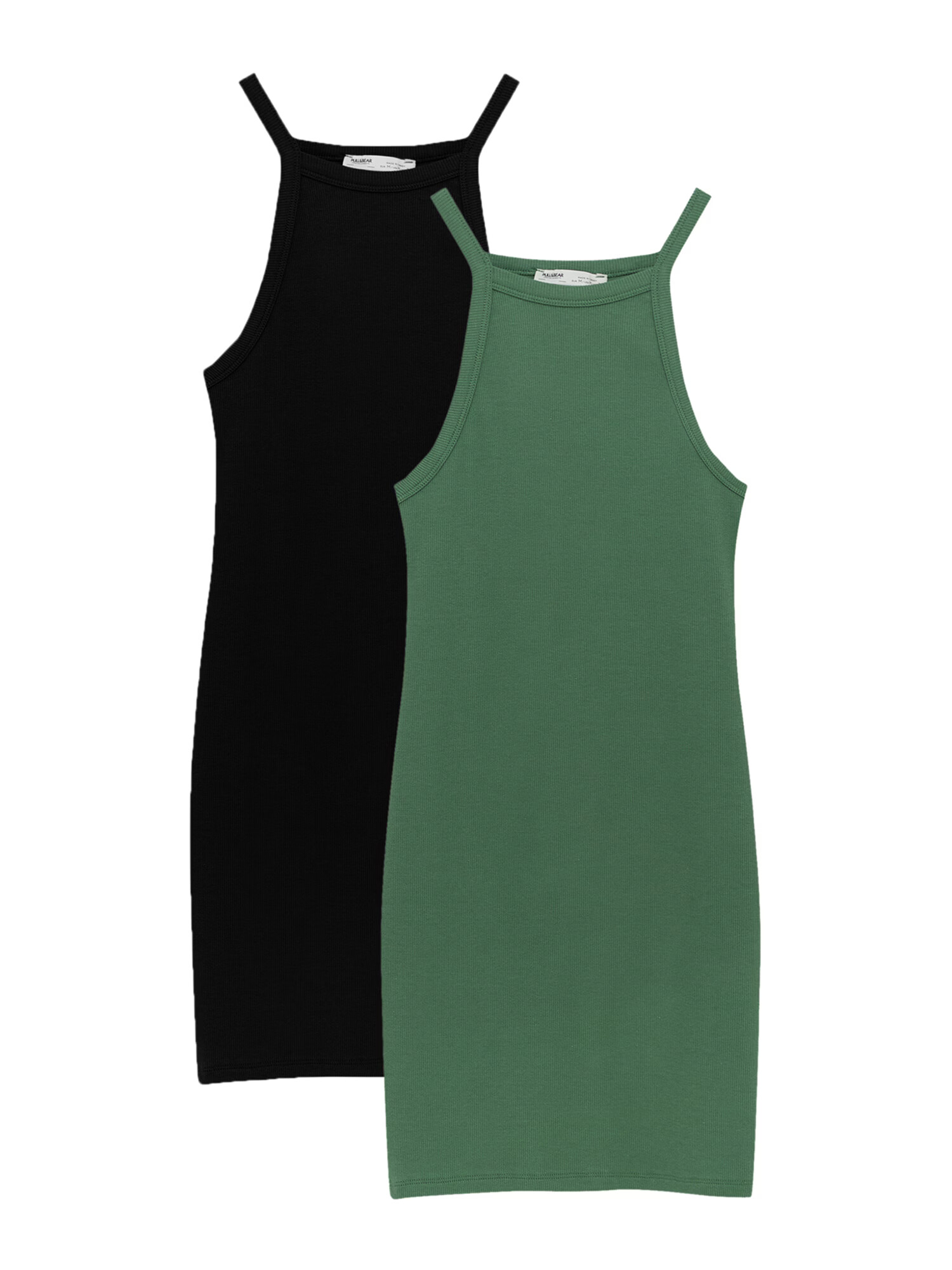 Pull&Bear Rochie verde / negru - Pled.ro