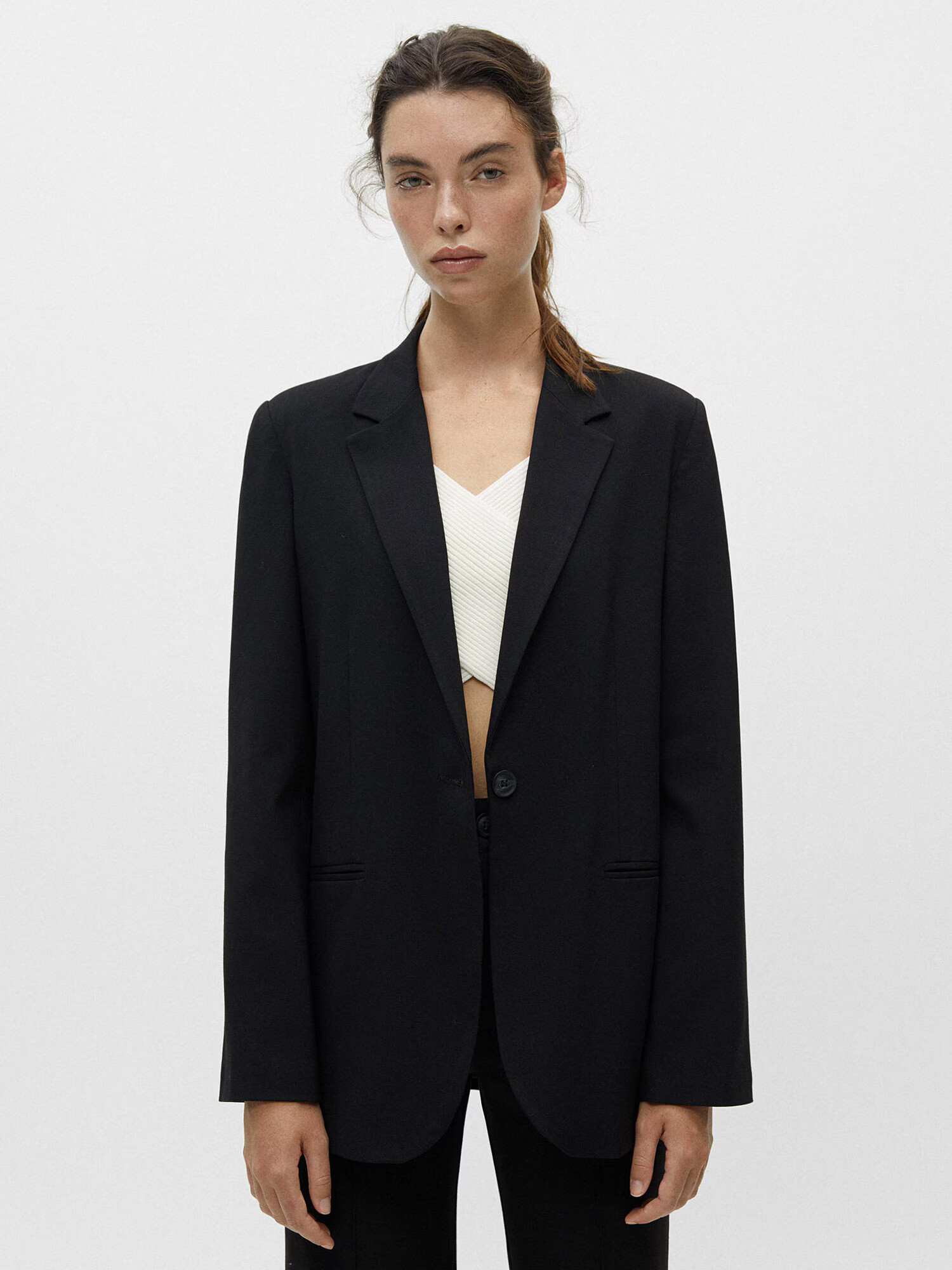 Pull&Bear Sacou negru - Pled.ro