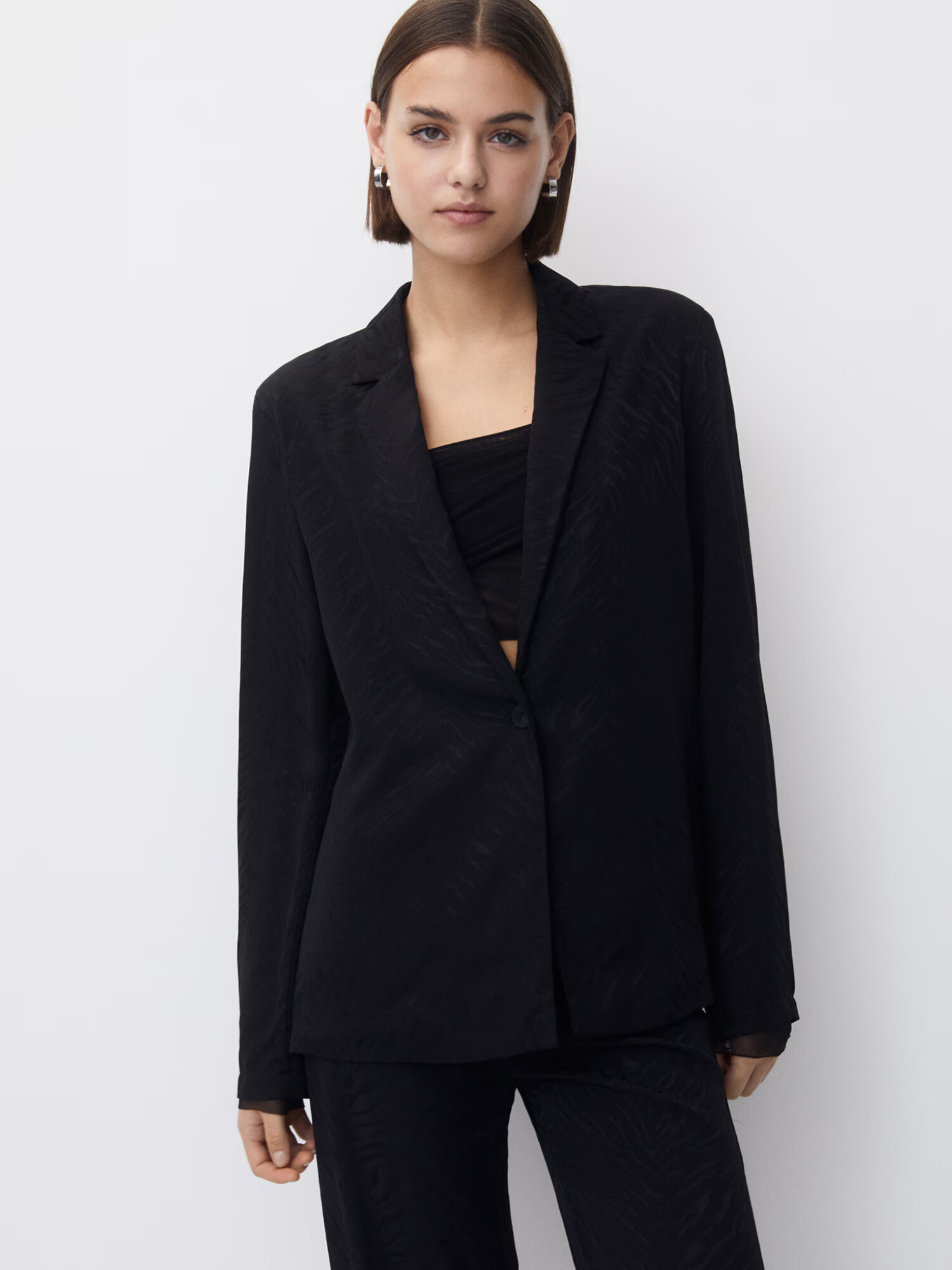 Pull&Bear Sacou negru - Pled.ro