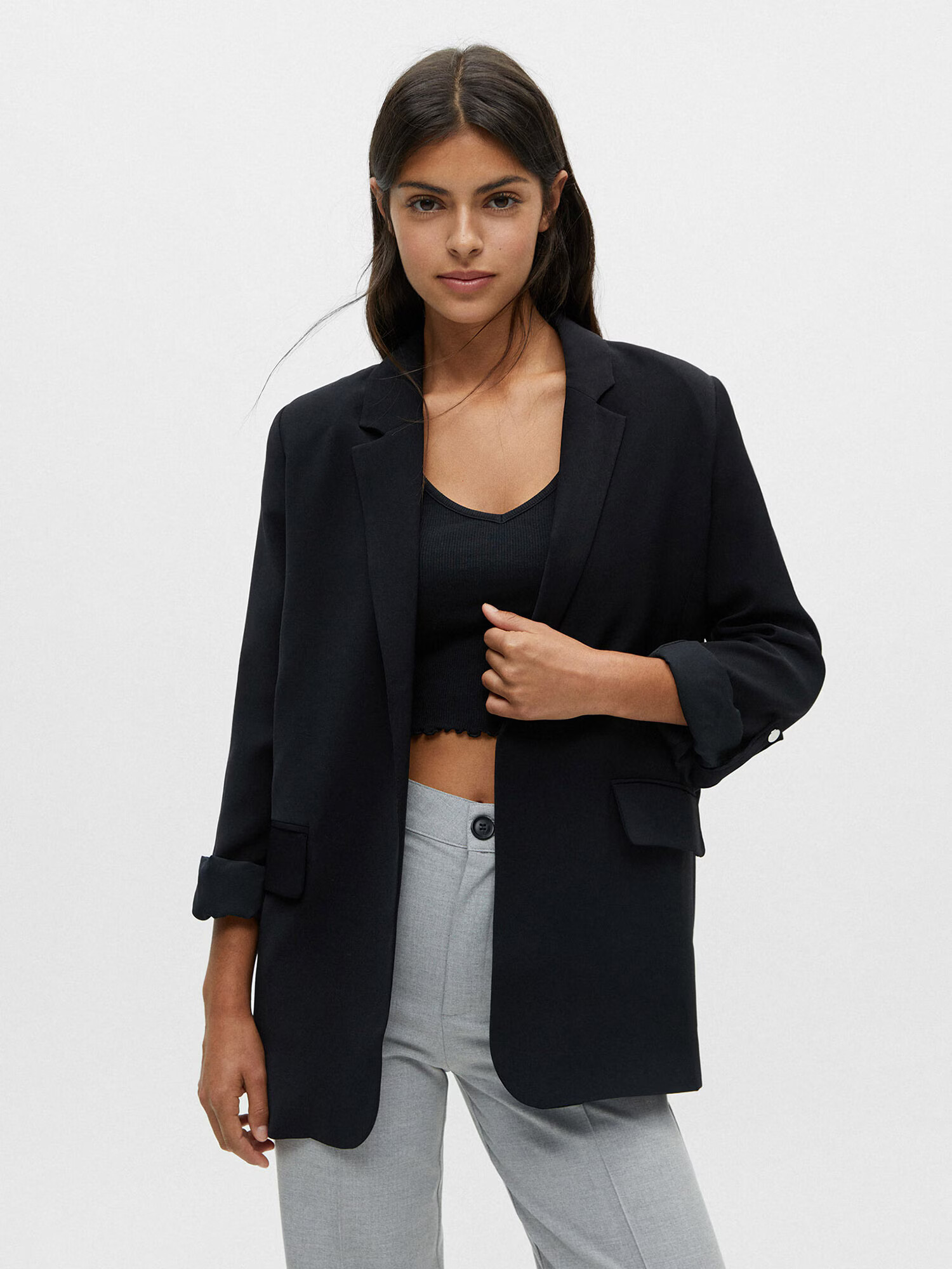 Pull&Bear Sacou negru - Pled.ro