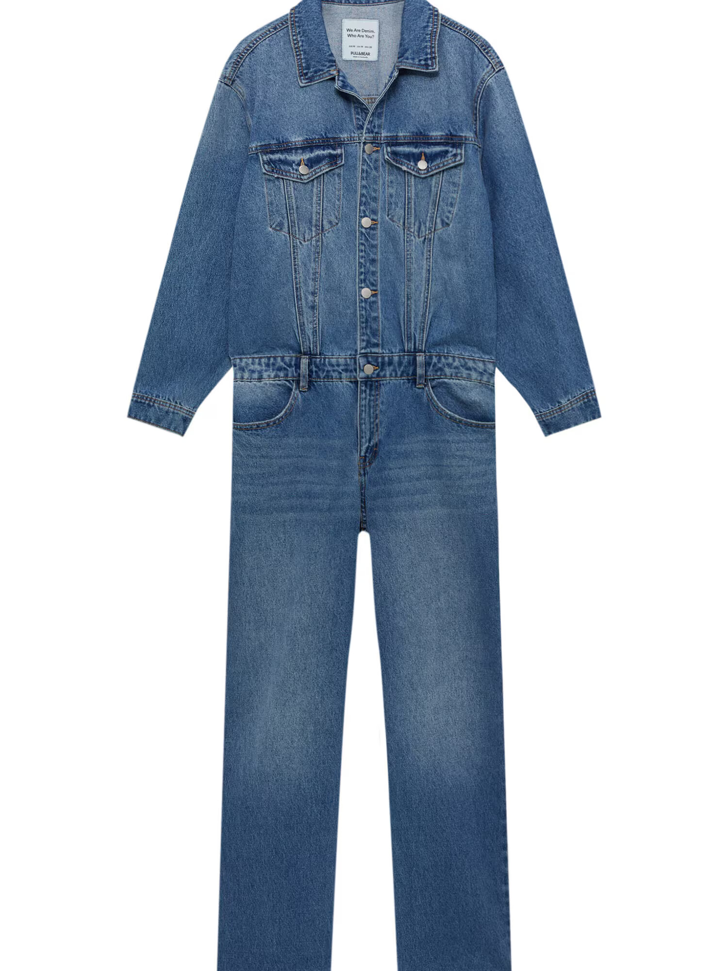 Pull&Bear Salopeta albastru denim - Pled.ro