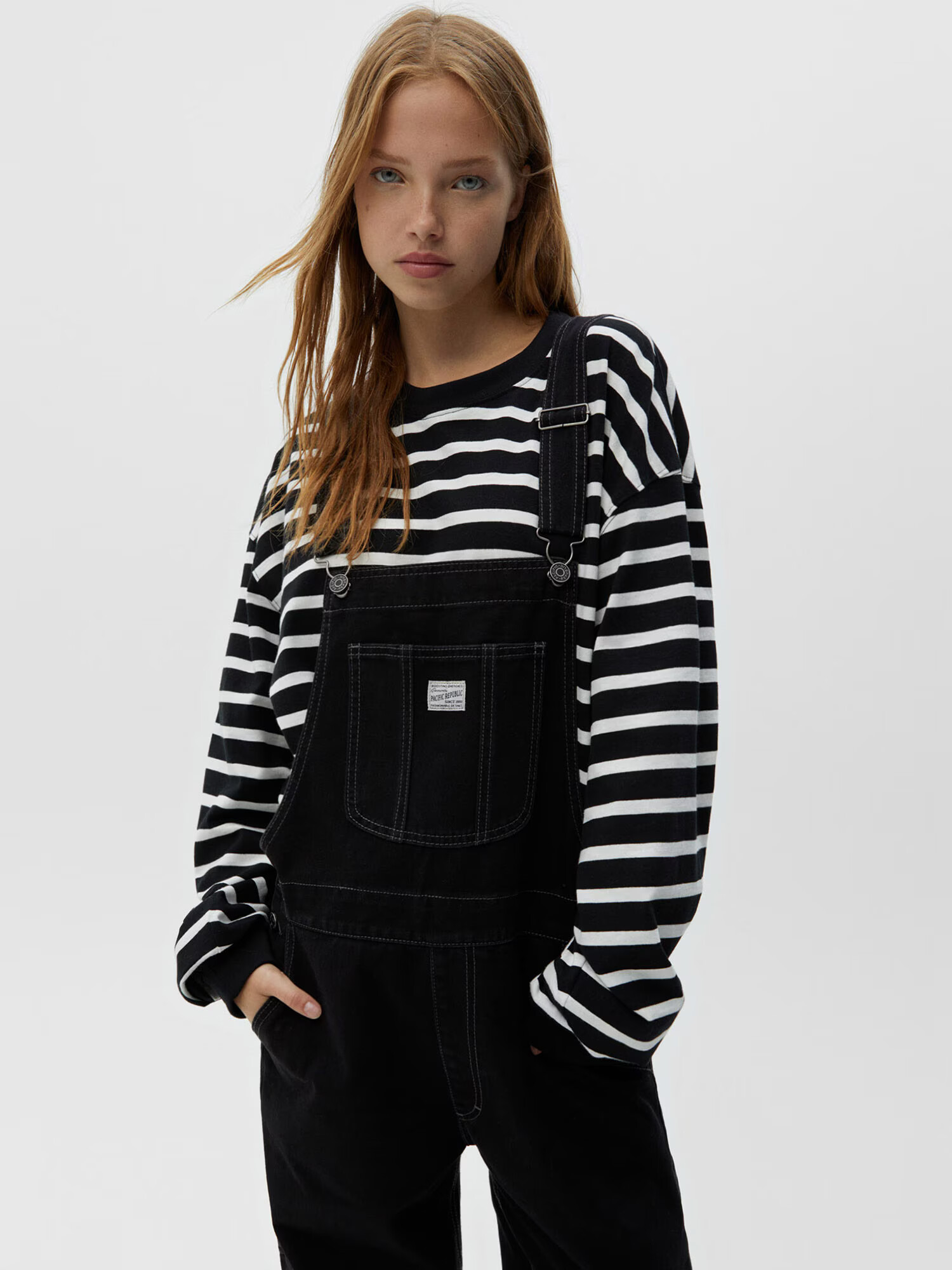 Pull&Bear Salopeta negru - Pled.ro