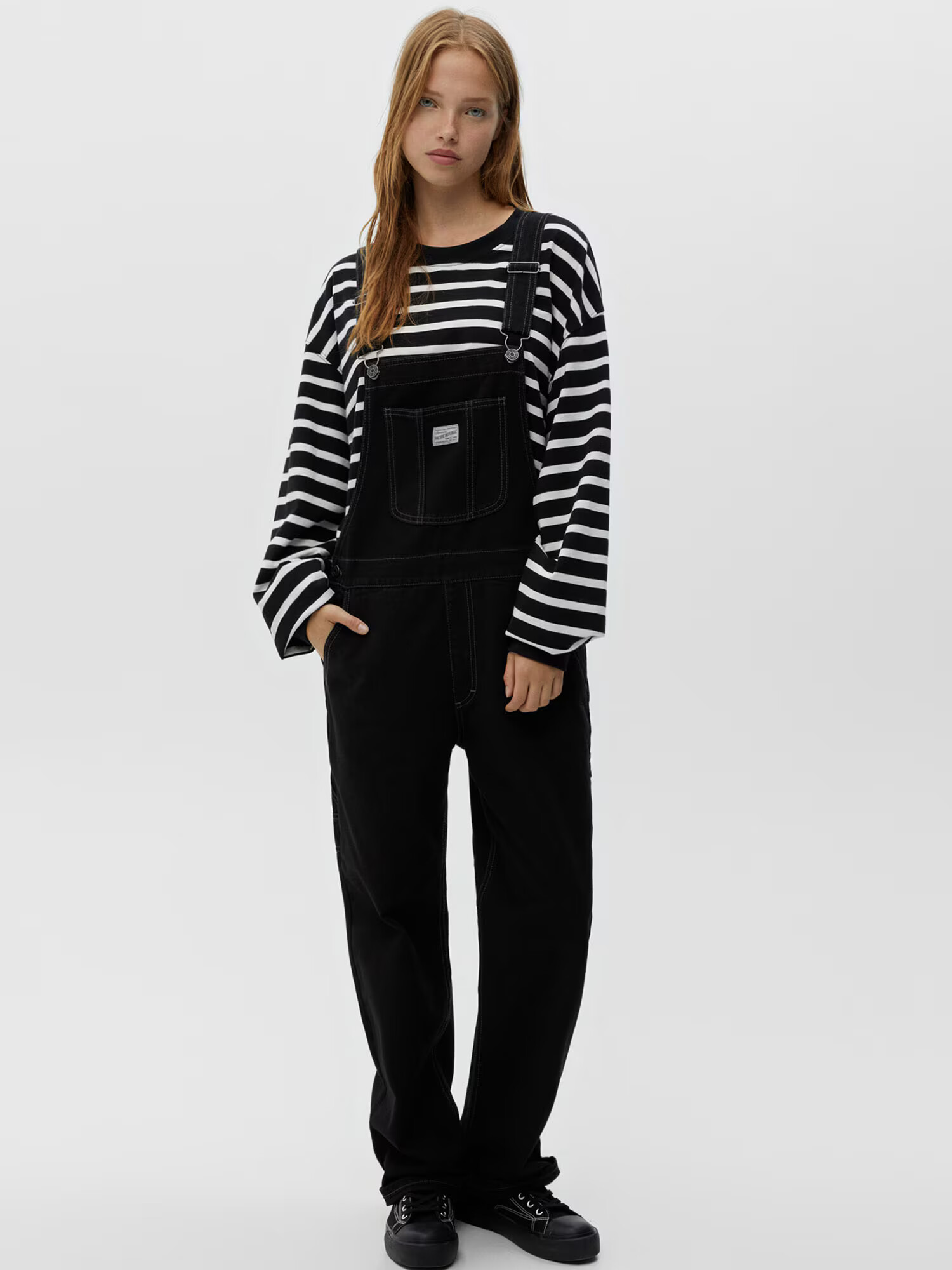 Pull&Bear Salopeta negru - Pled.ro