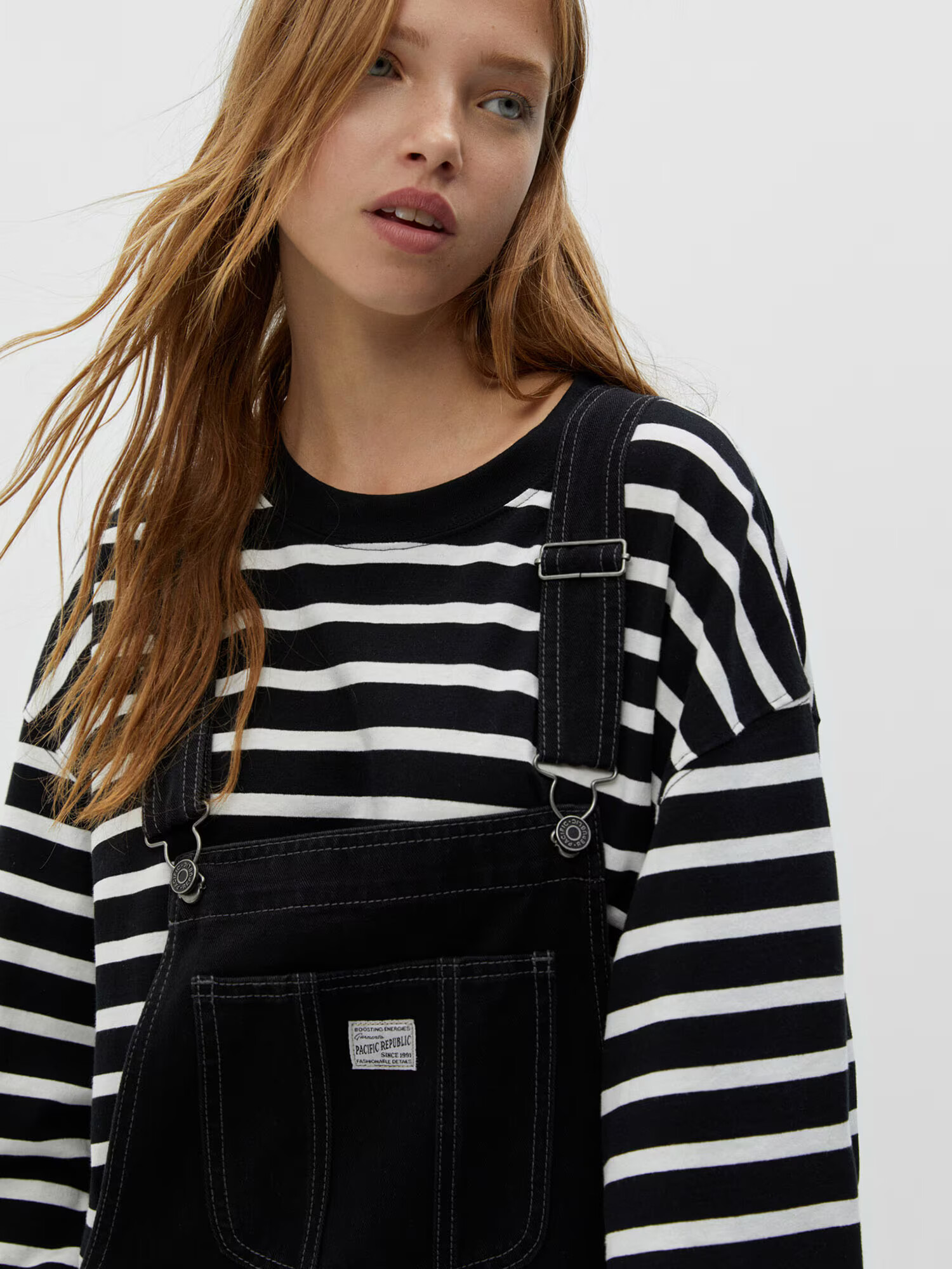 Pull&Bear Salopeta negru - Pled.ro