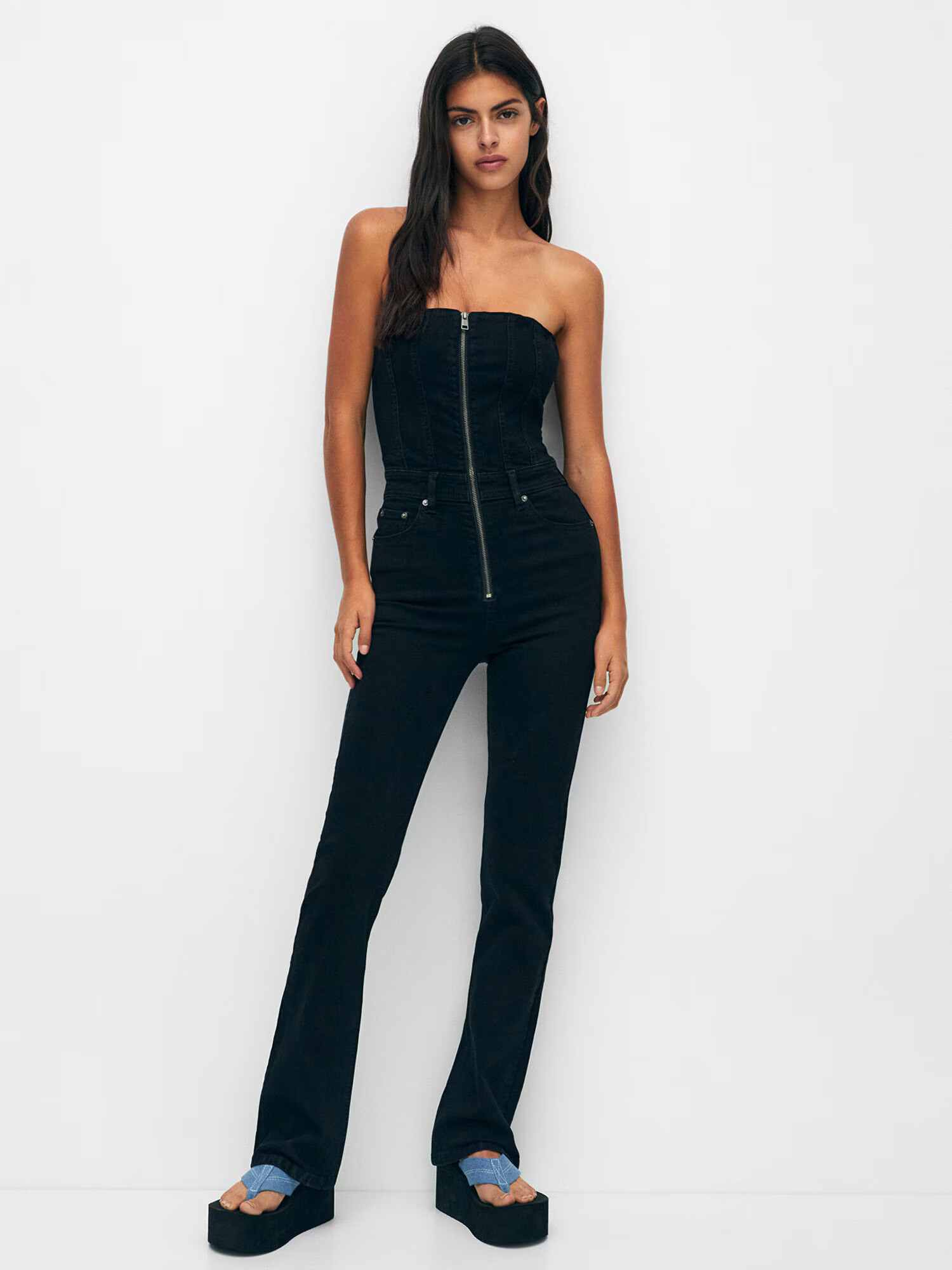 Pull&Bear Salopeta negru - Pled.ro