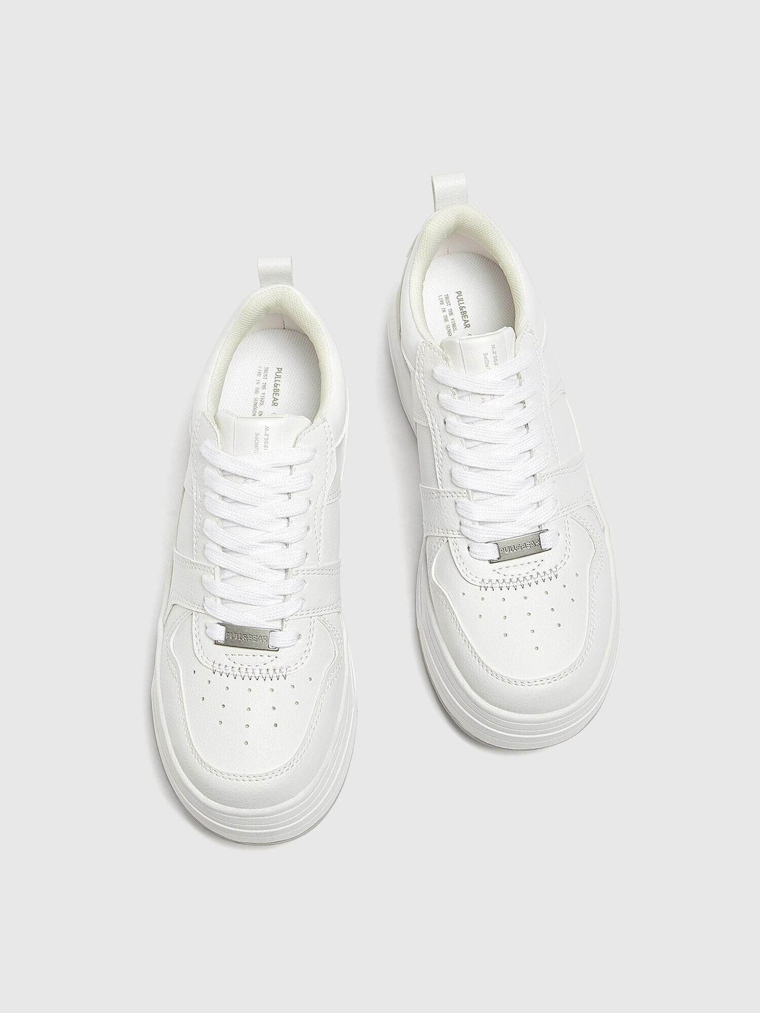 Pull&Bear Sneaker low alb - Pled.ro