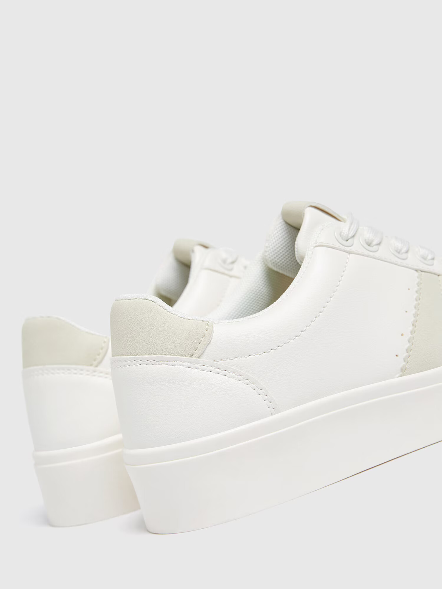 Pull&Bear Sneaker low bej / alb - Pled.ro