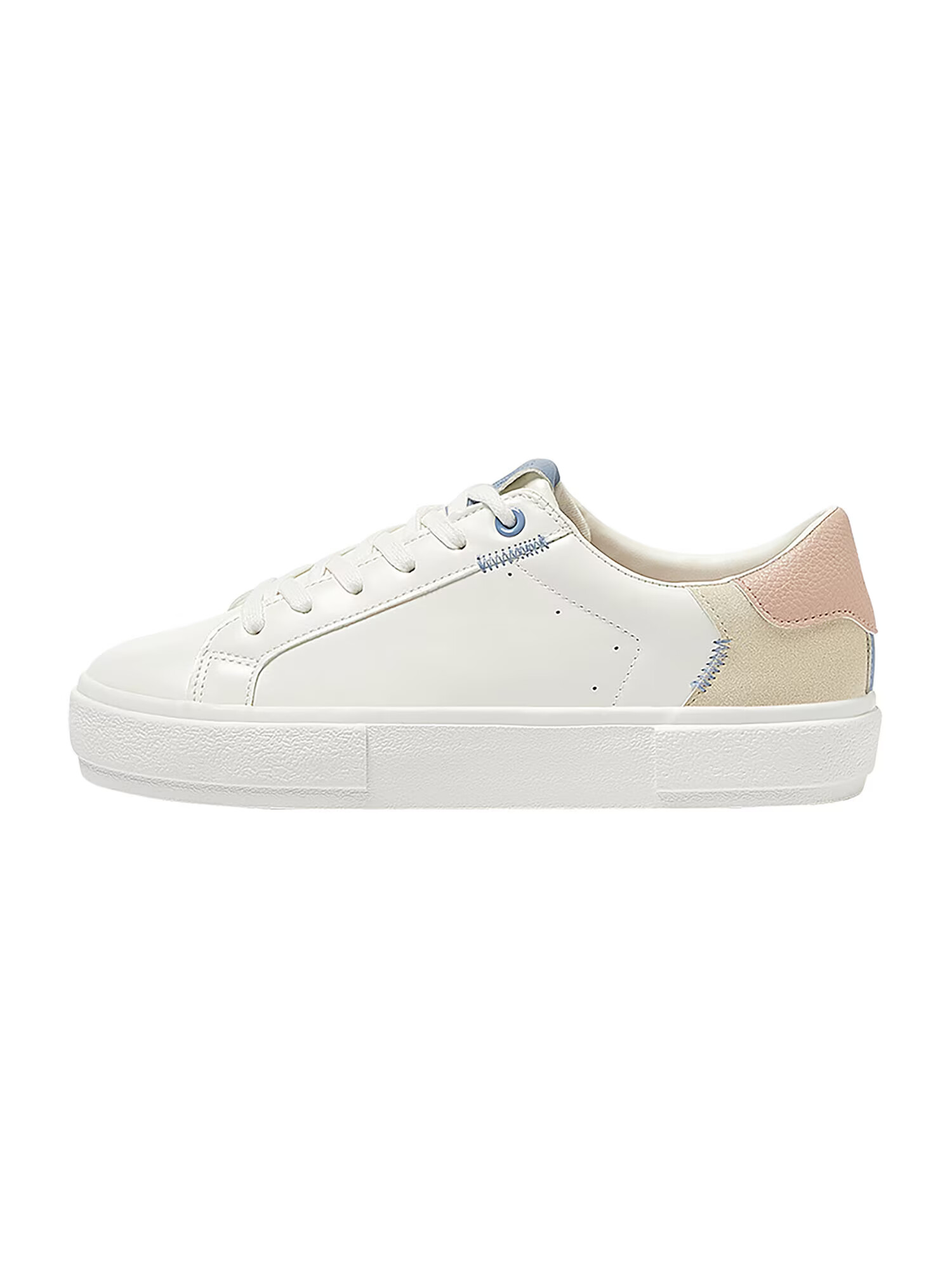 Pull&Bear Sneaker low bej / azuriu / roz pal / alb - Pled.ro