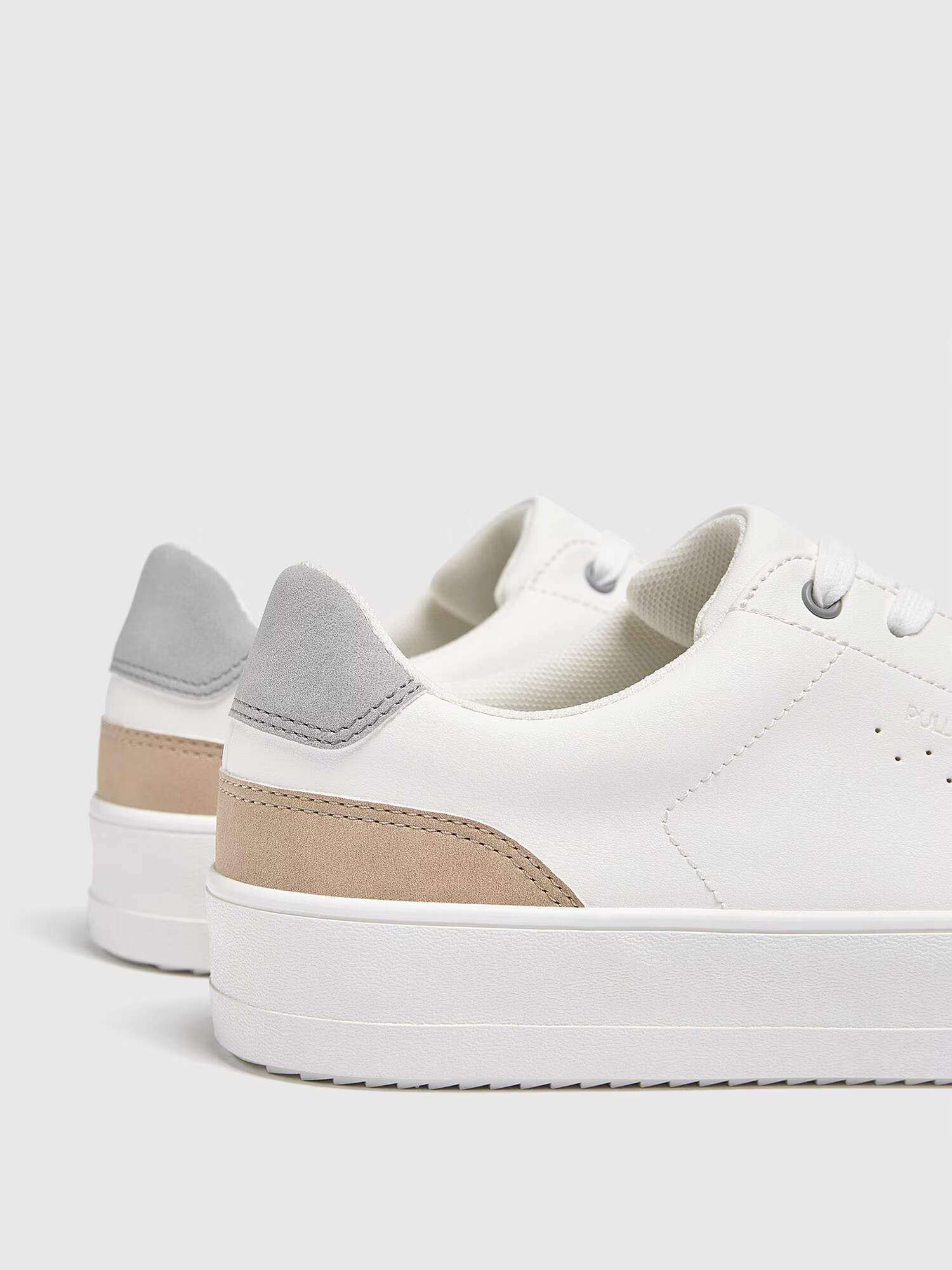 Pull&Bear Sneaker low maro deschis / gri / alb - Pled.ro