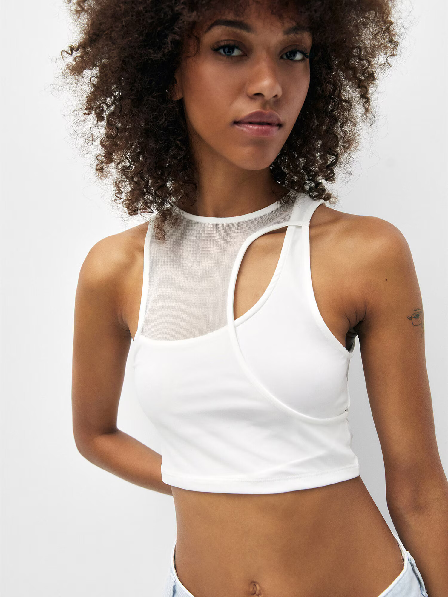 Pull&Bear Top alb - Pled.ro