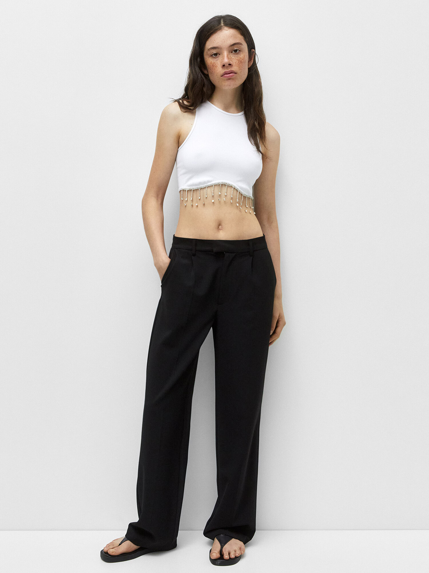 Pull&Bear Top alb - Pled.ro