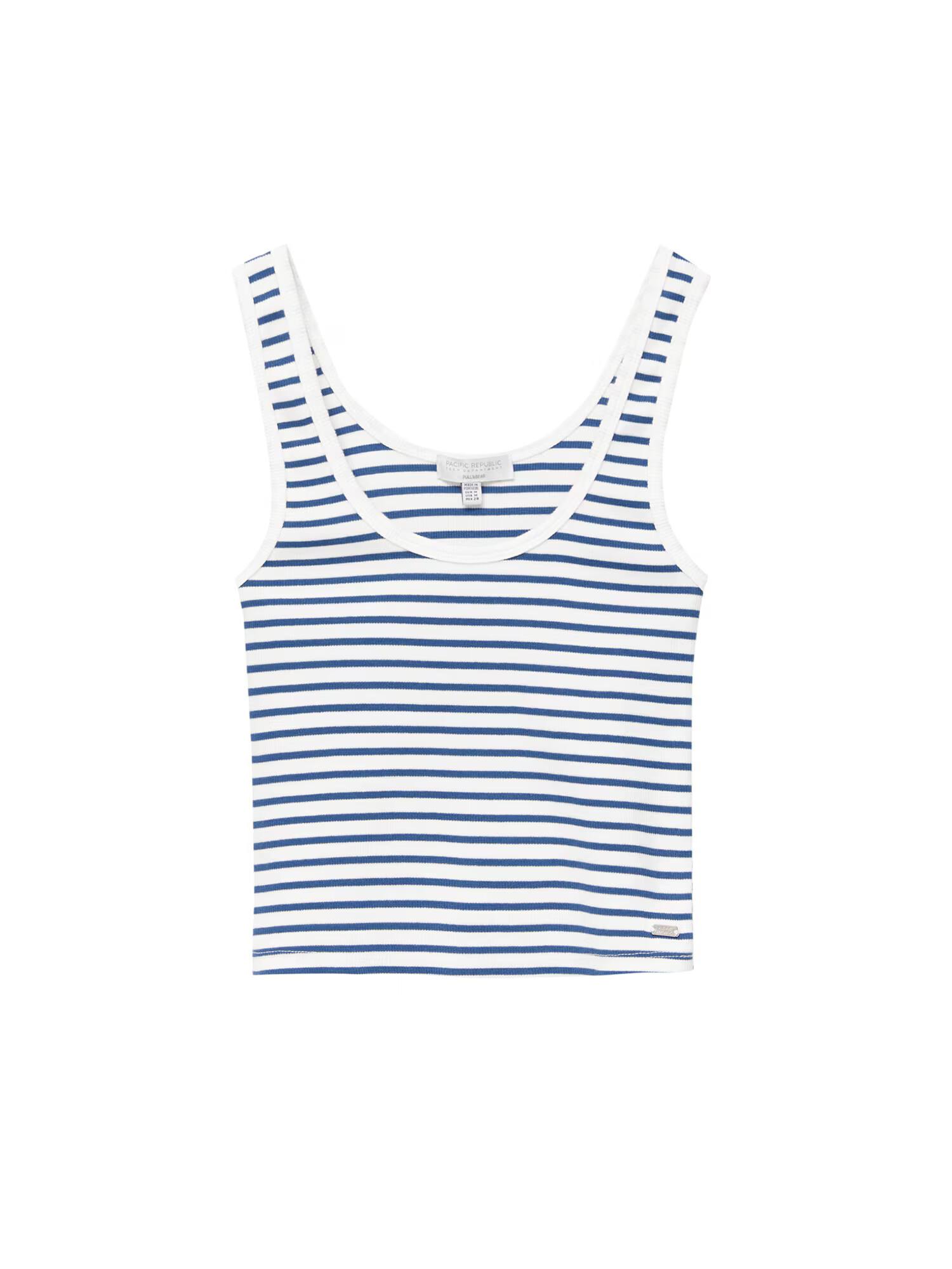 Pull&Bear Top albastru / alb - Pled.ro