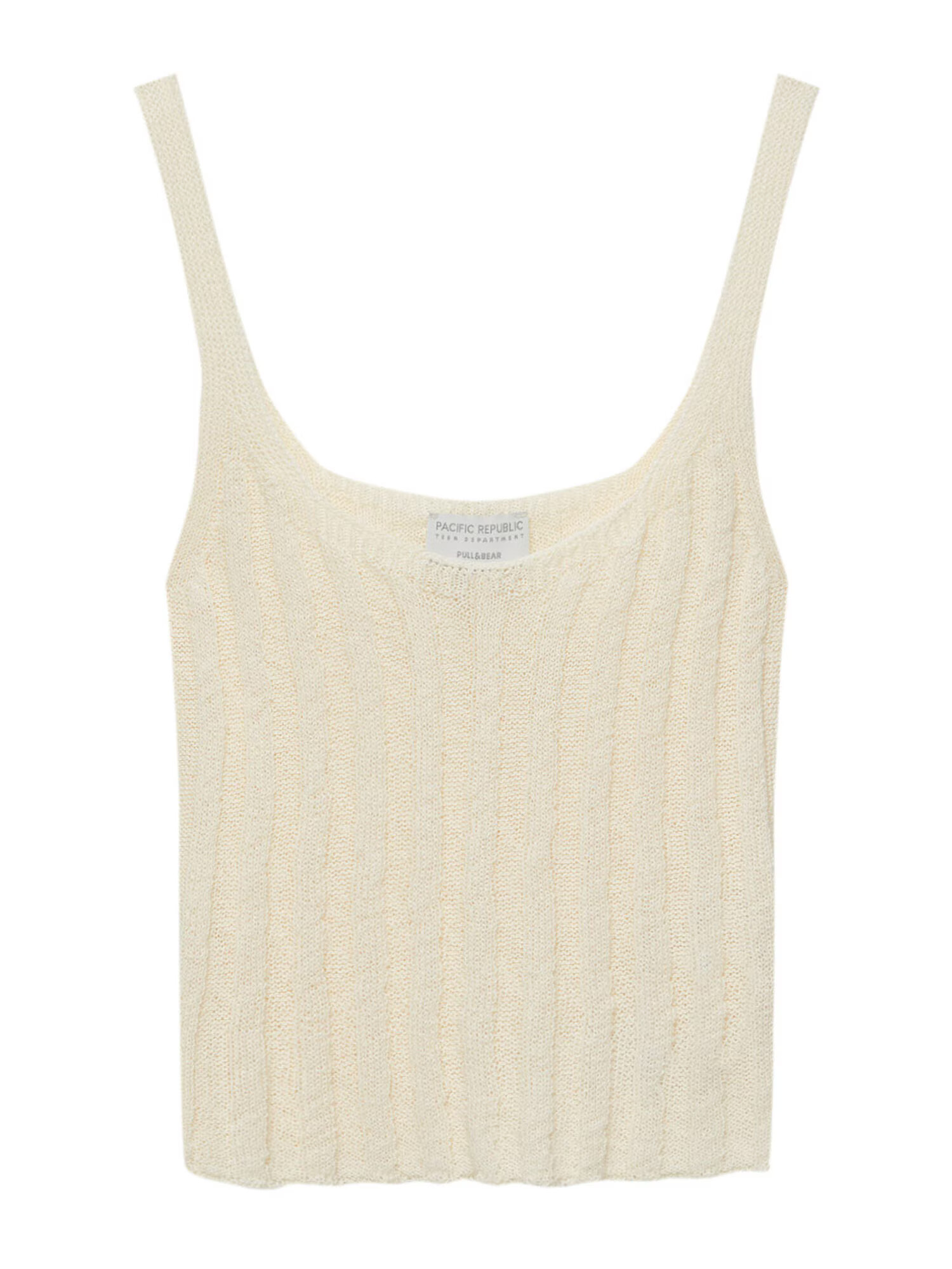 Pull&Bear Top brodat ecru - Pled.ro