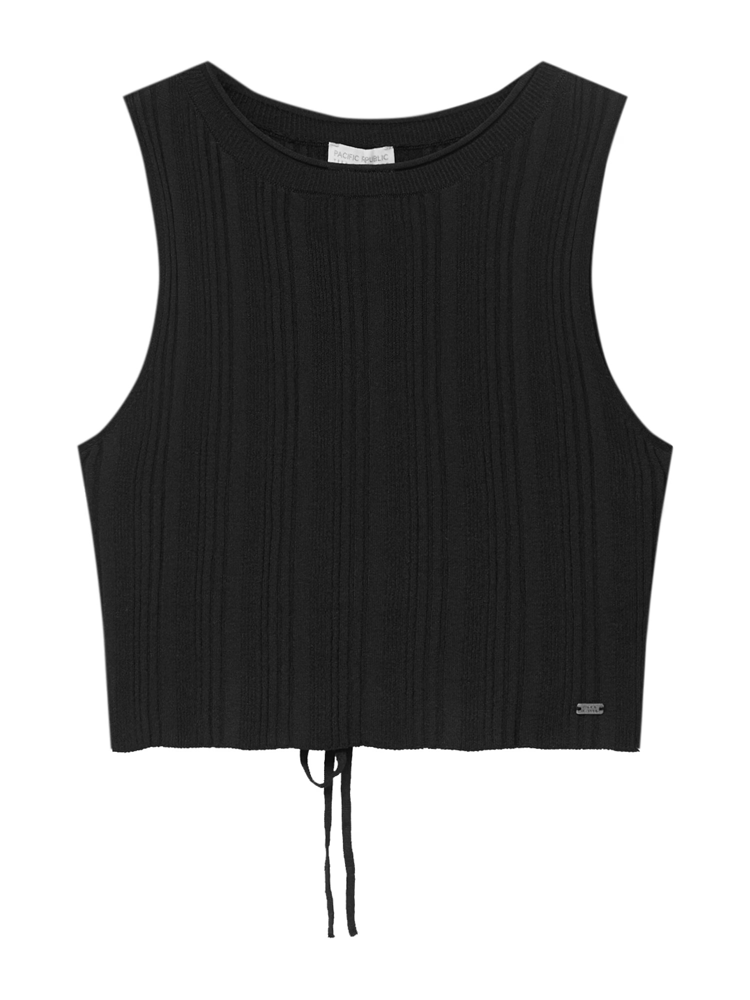 Pull&Bear Top brodat negru - Pled.ro