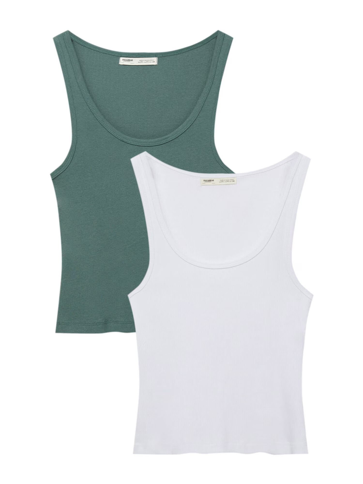 Pull&Bear Top fildeş / verde pastel - Pled.ro