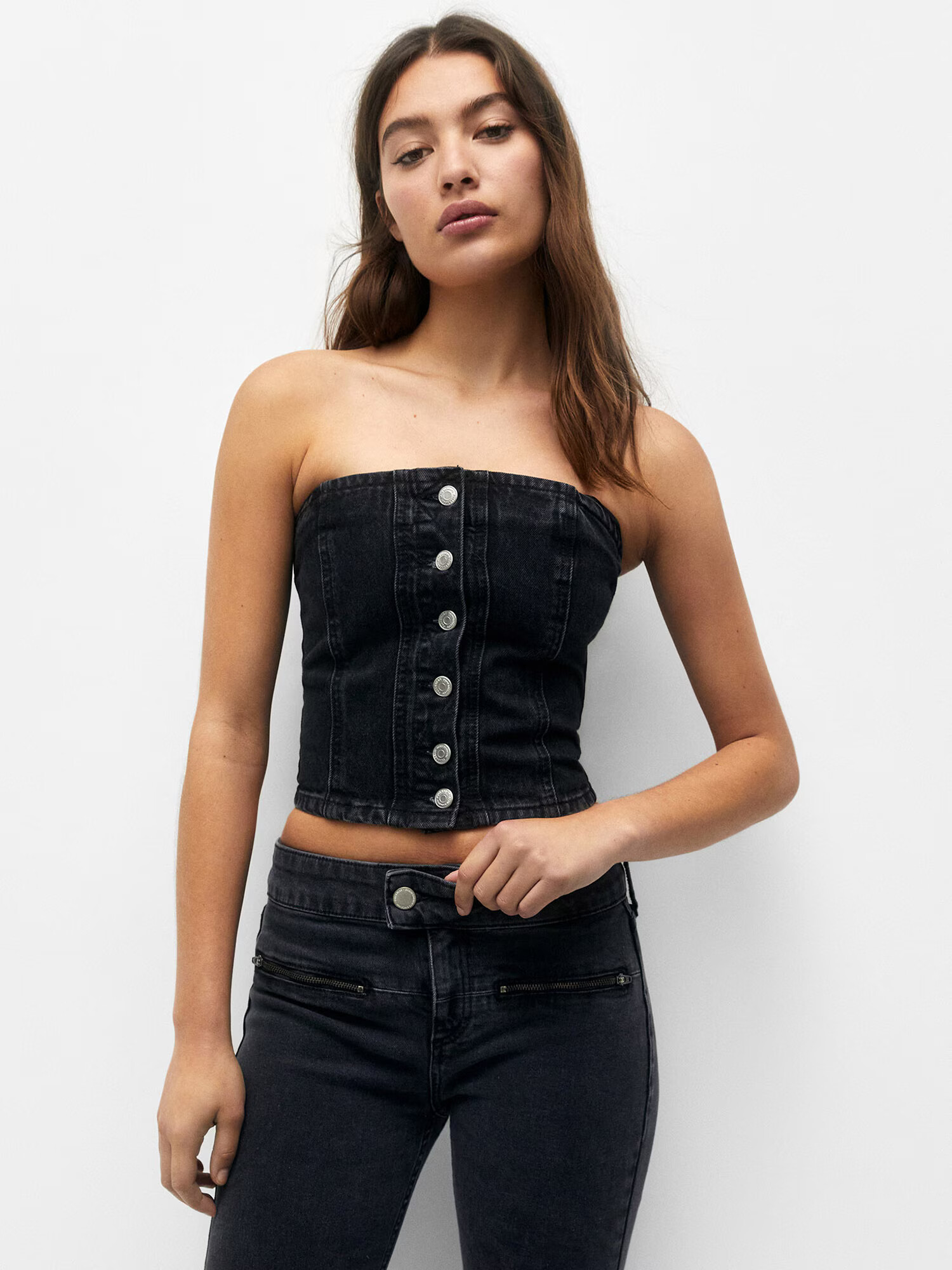 Pull&Bear Top negru - Pled.ro