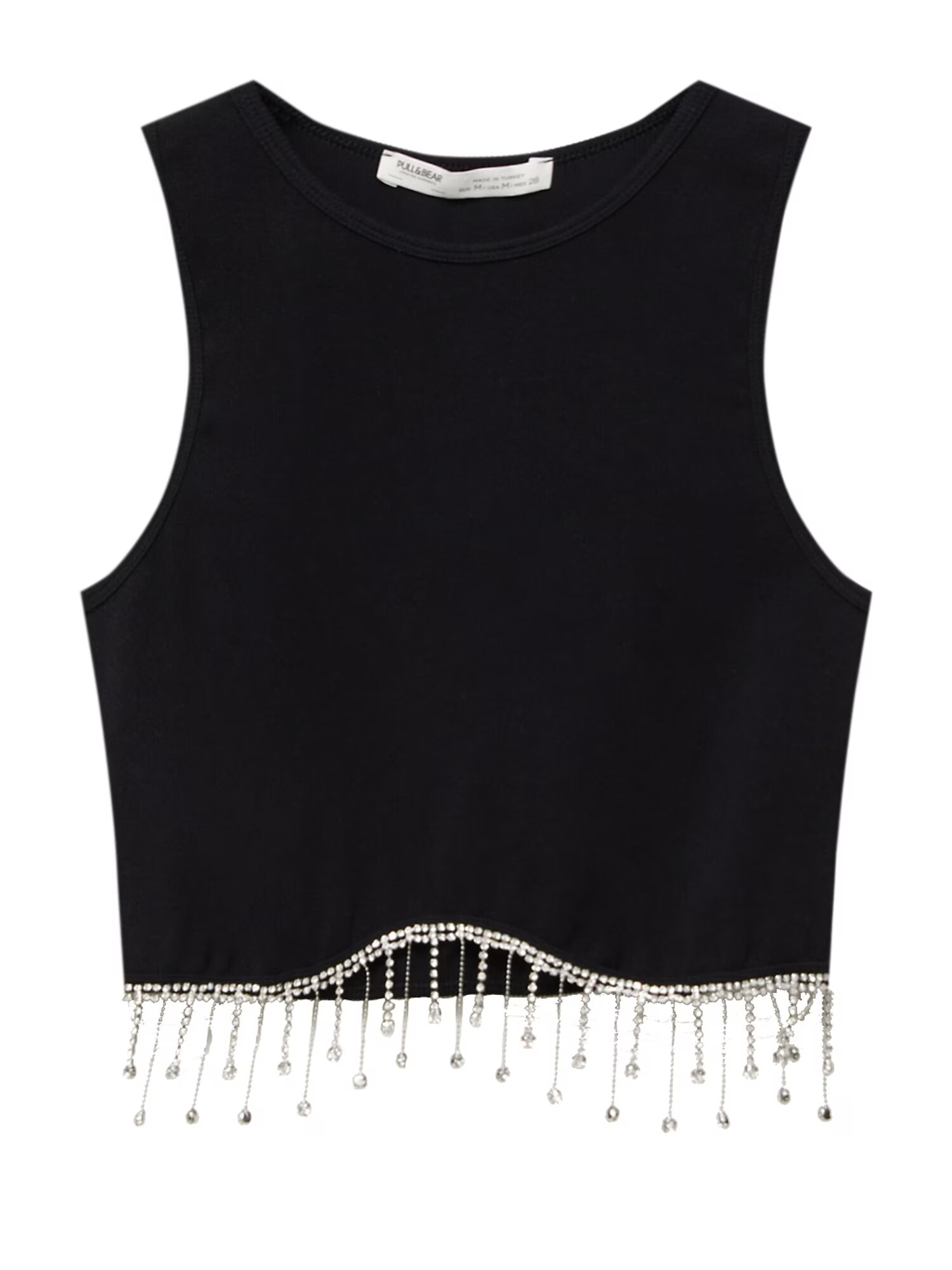 Pull&Bear Top negru / argintiu - Pled.ro