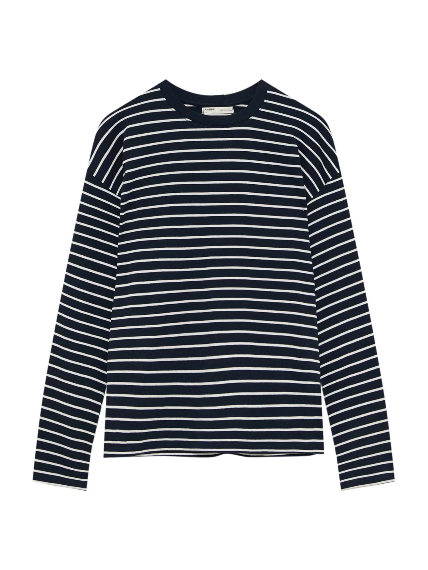 Pull&Bear Tricou bleumarin / alb - Pled.ro