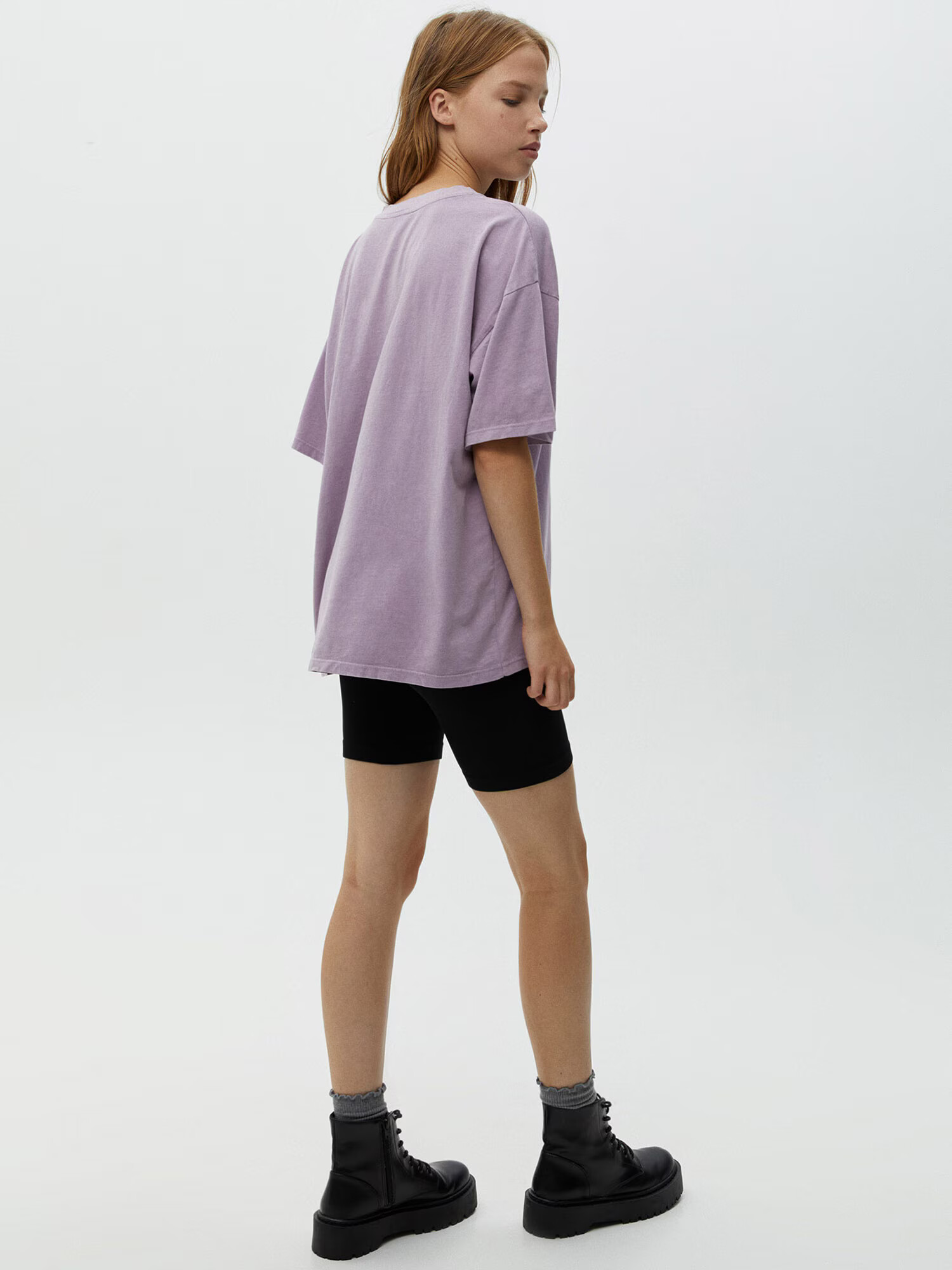 Pull&Bear Tricou bleumarin / mauve / alb - Pled.ro