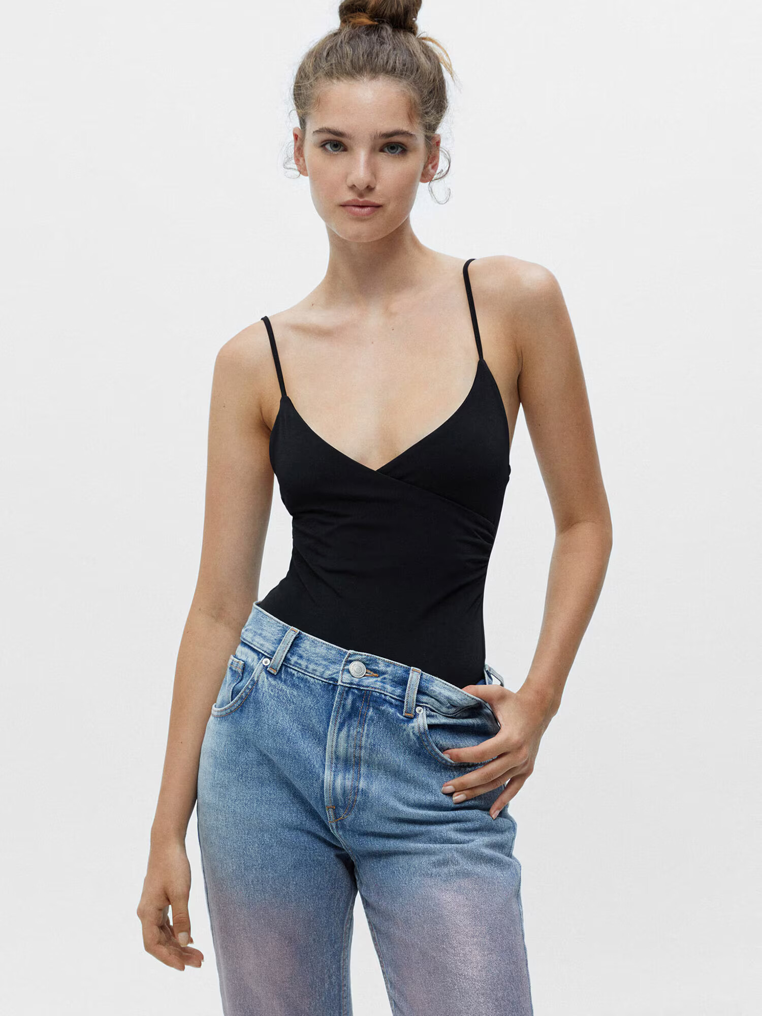 Pull&Bear Tricou body negru - Pled.ro