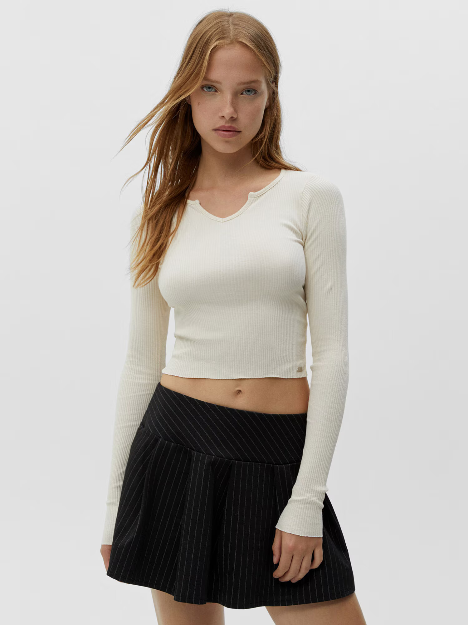 Pull&Bear Tricou ecru - Pled.ro