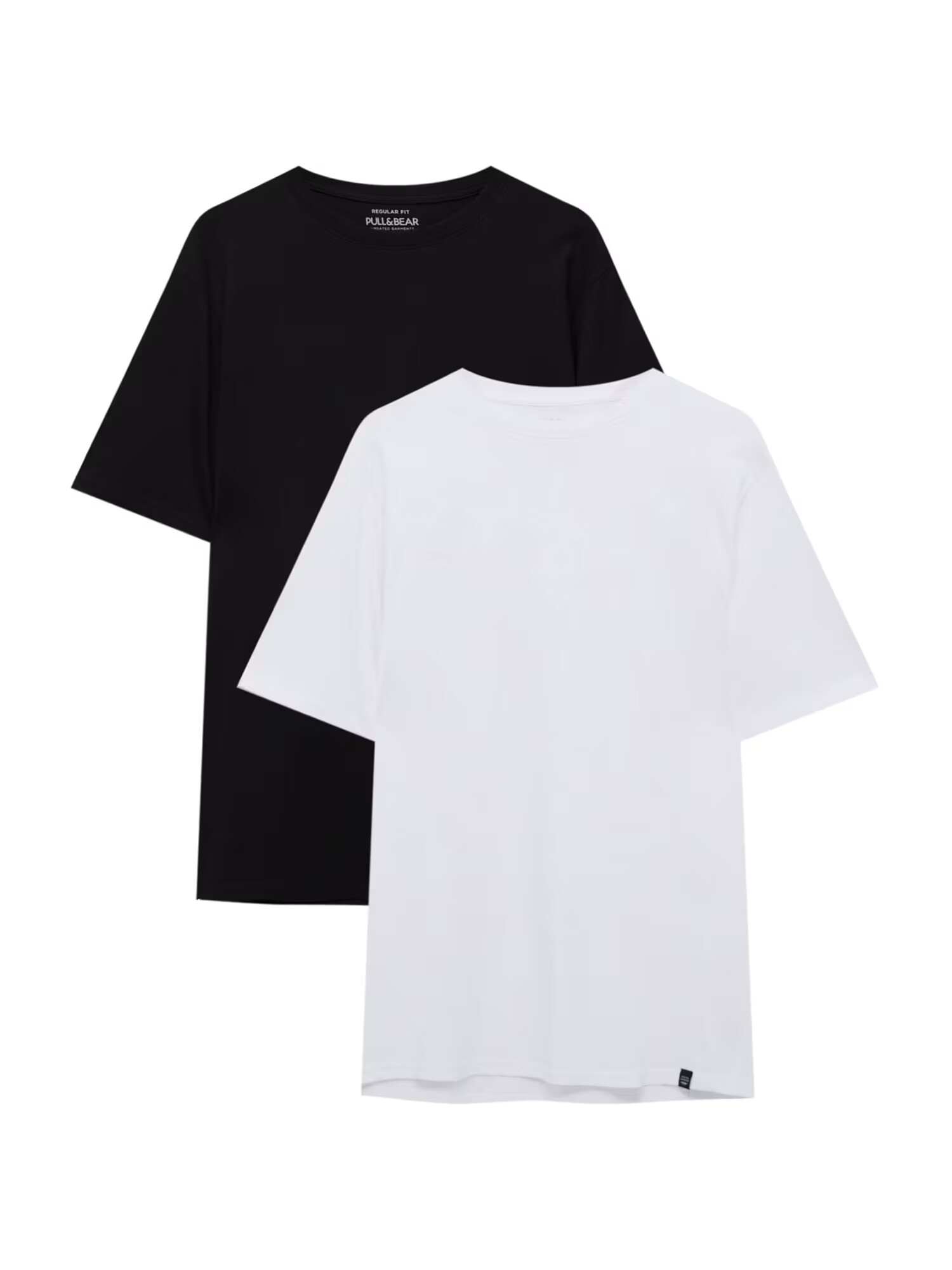 Pull&Bear Tricou negru / alb - Pled.ro