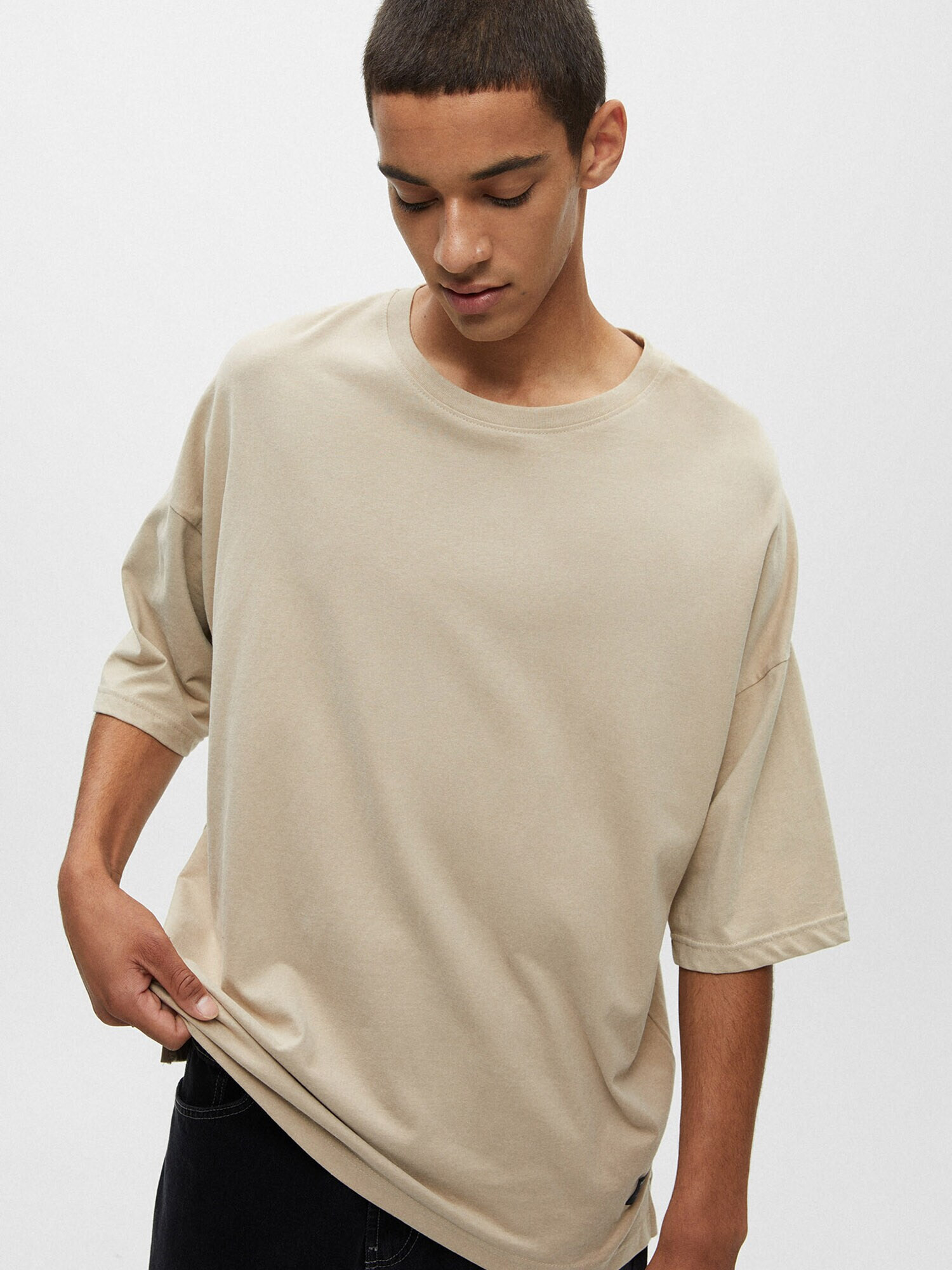 Pull&Bear Tricou nisipiu - Pled.ro