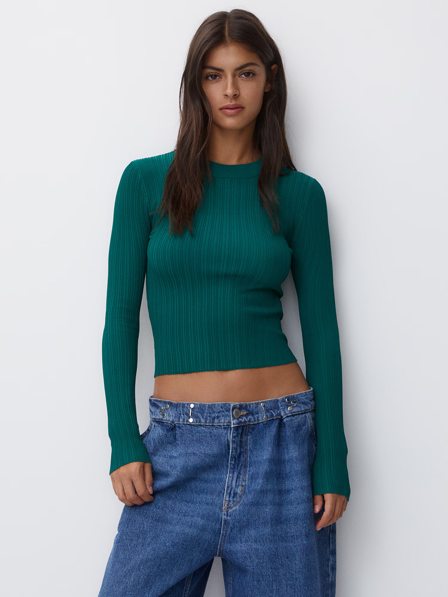 Pull&Bear Tricou verde smarald - Pled.ro