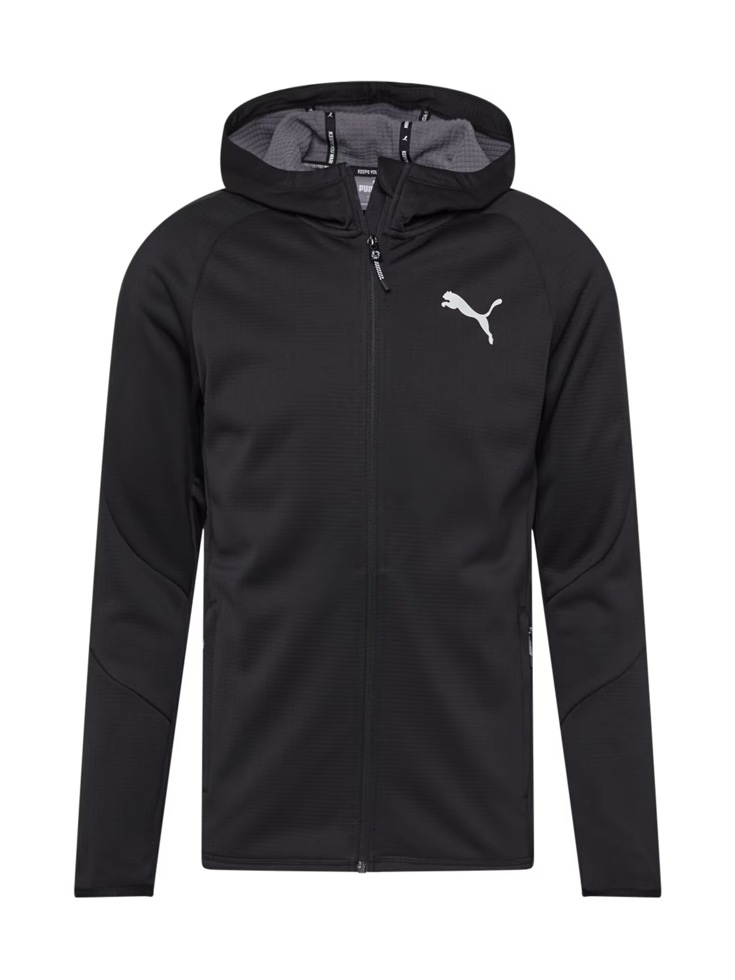 PUMA Bluză cu fermoar sport negru / alb - Pled.ro