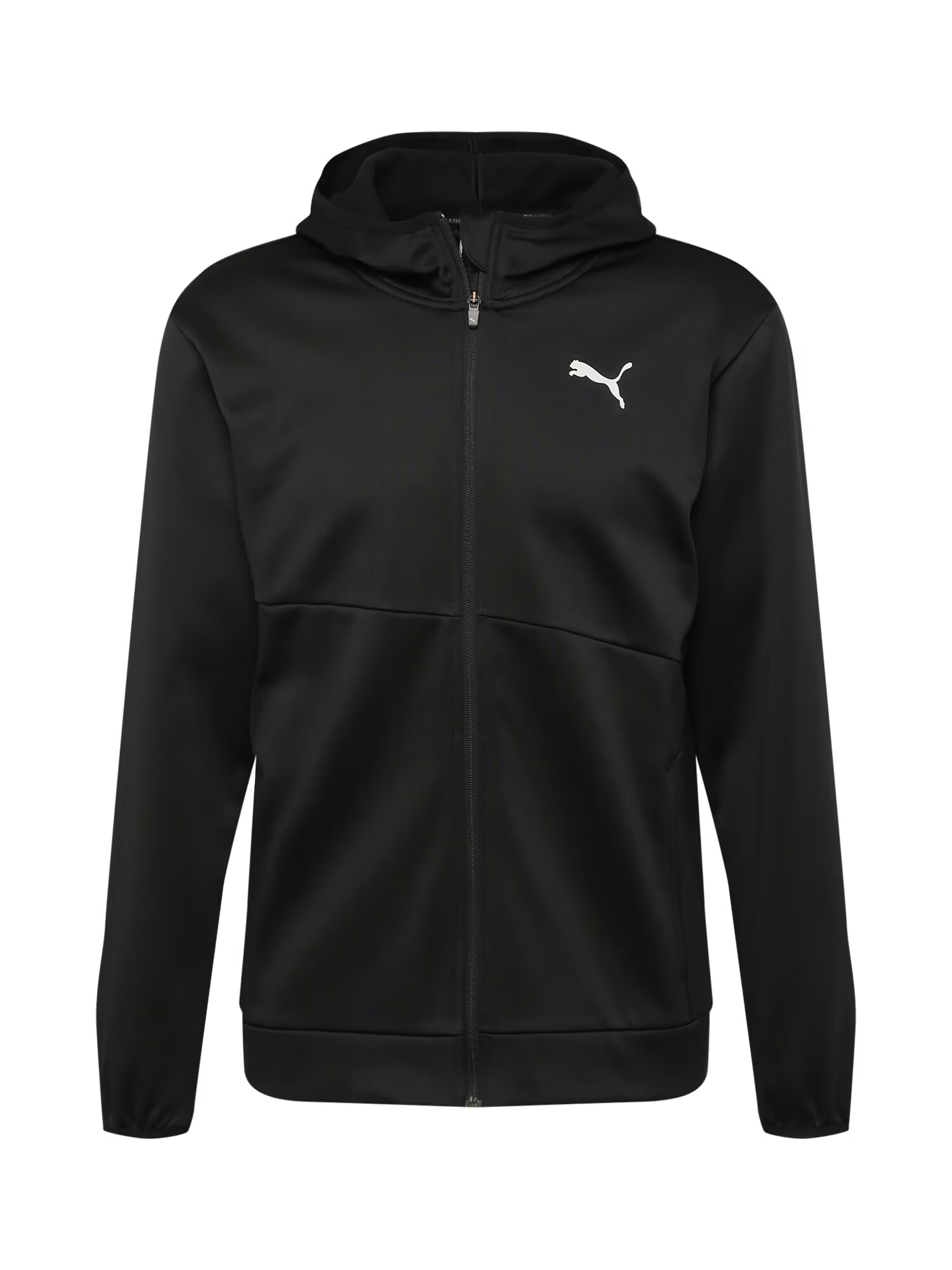 PUMA Bluză cu fermoar sport 'TRAIN ALL DAY' negru / alb - Pled.ro