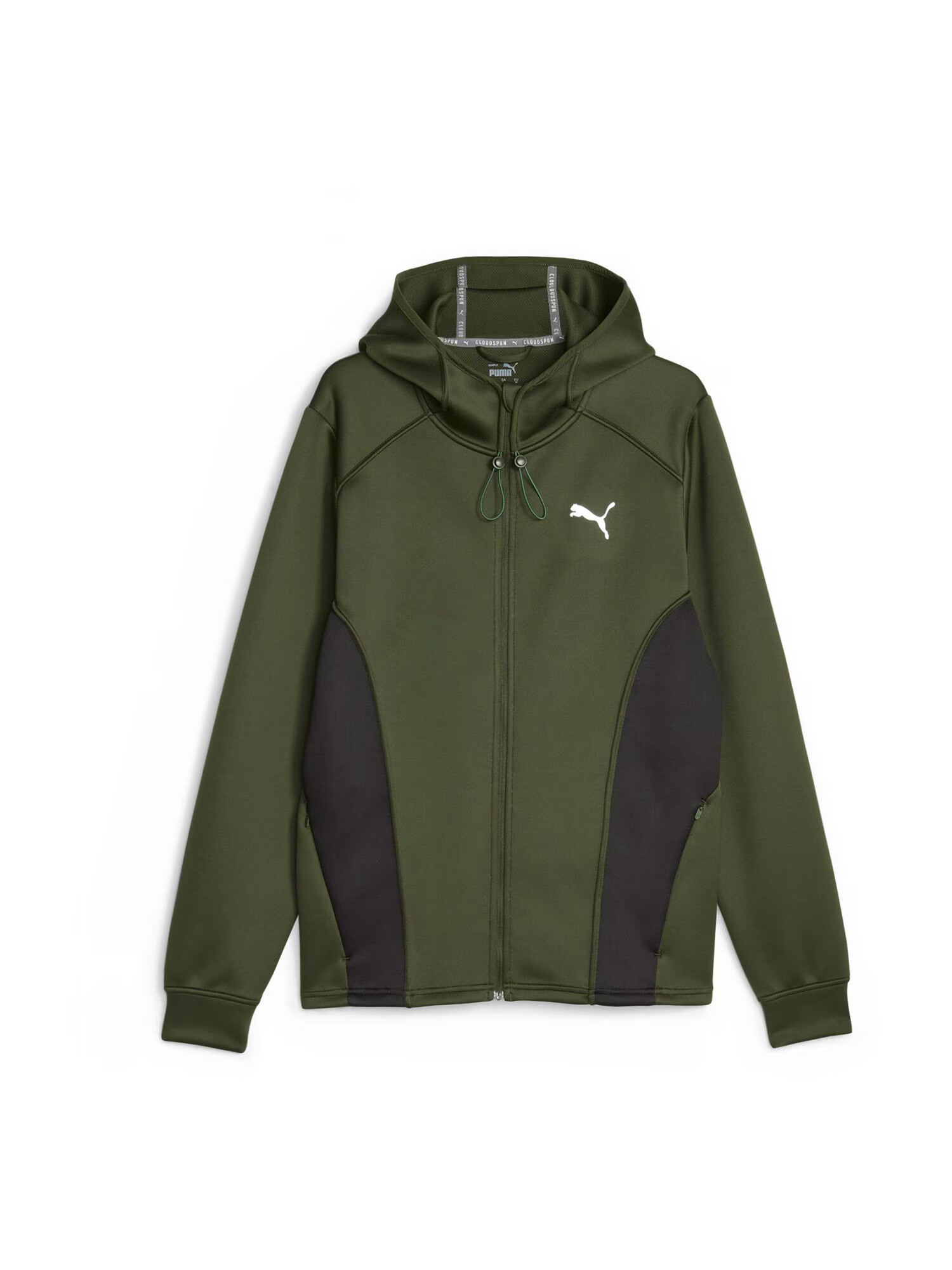 PUMA Bluză cu fermoar sport verde / negru - Pled.ro