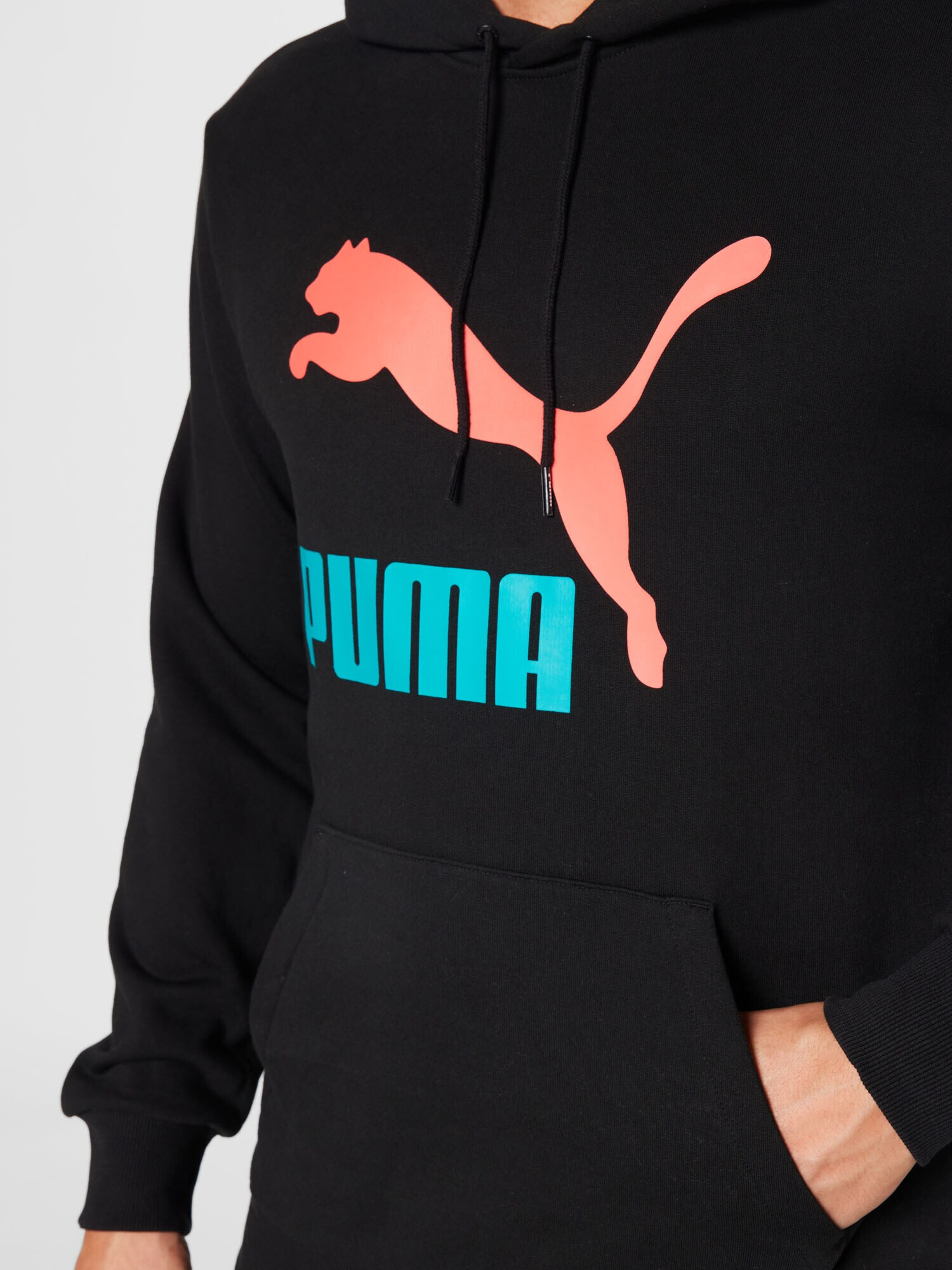 PUMA Bluză de molton albastru aqua / portocaliu somon / negru - Pled.ro