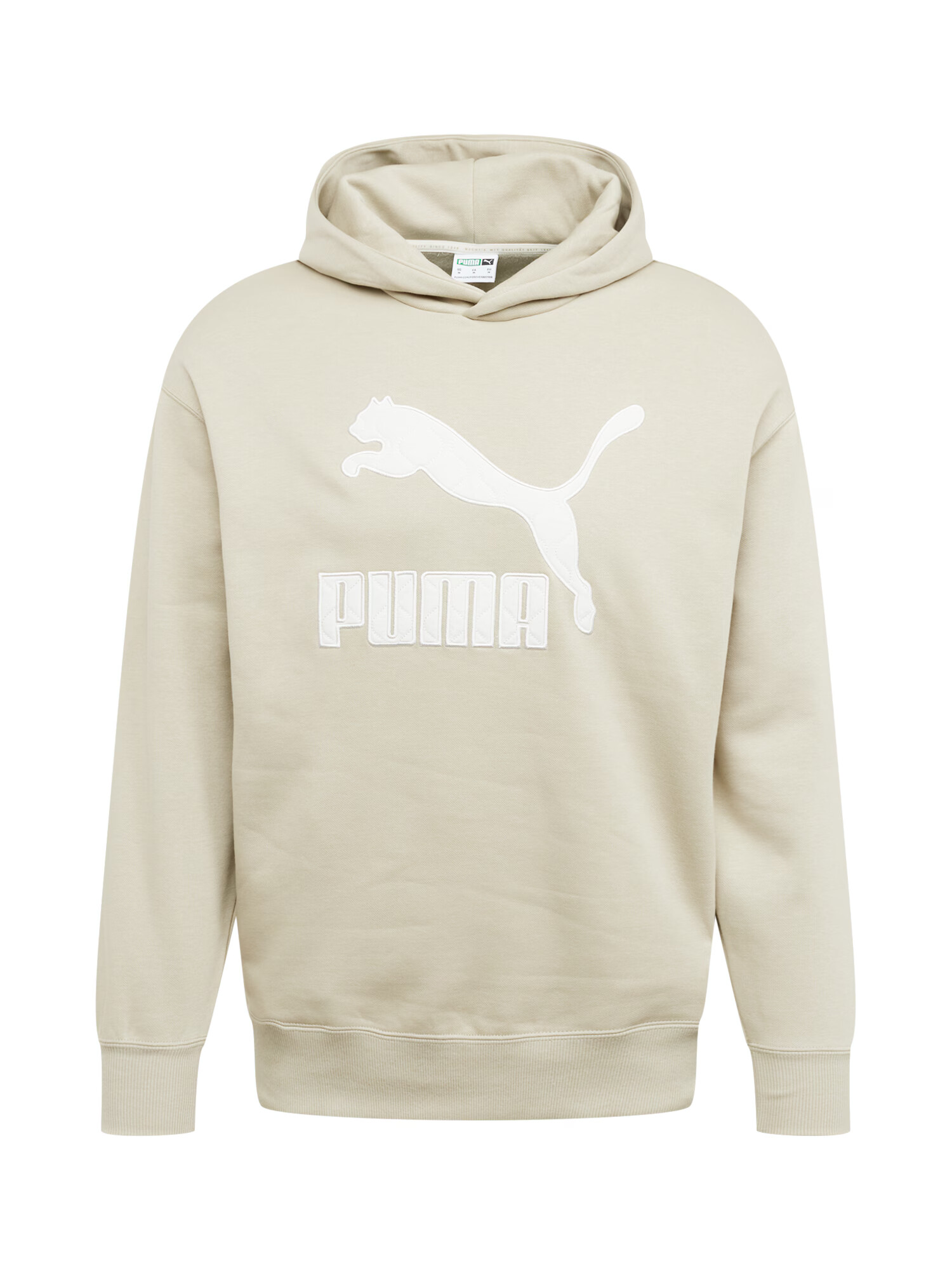 PUMA Bluză de molton gri deschis / alb - Pled.ro