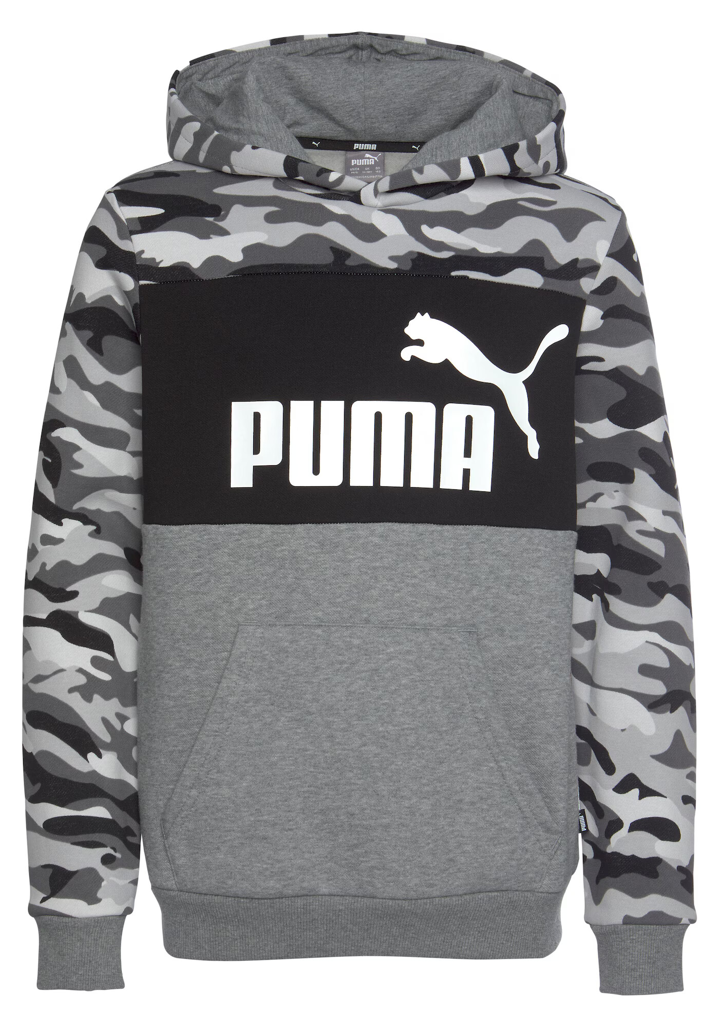 PUMA Bluză de molton gri / negru / alb - Pled.ro