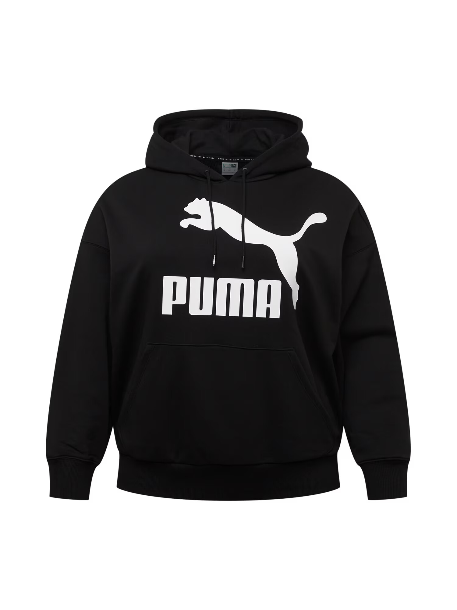 PUMA Bluză de molton negru / alb - Pled.ro