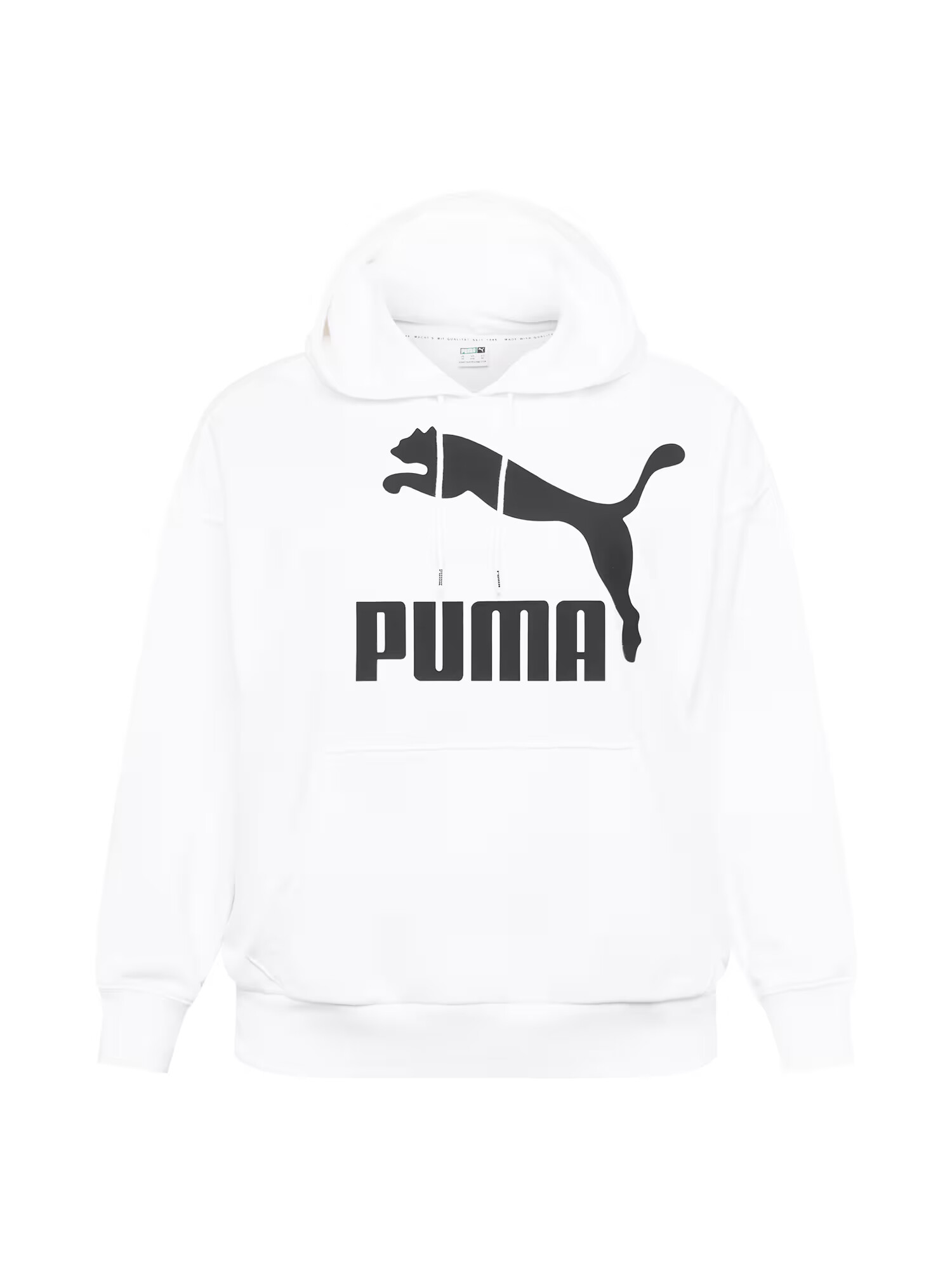 PUMA Bluză de molton negru / alb - Pled.ro