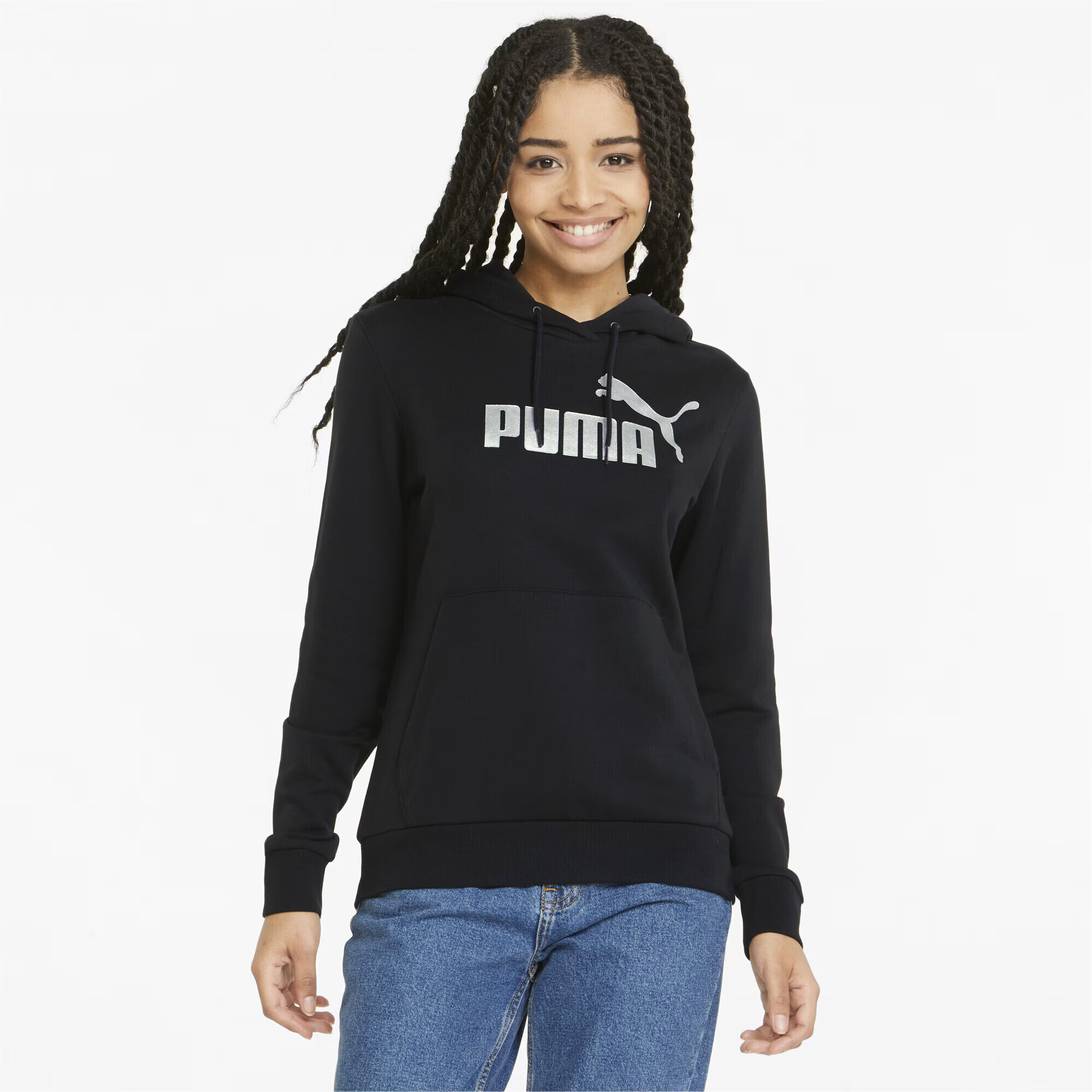 PUMA Hanorac sport negru / alb - Pled.ro