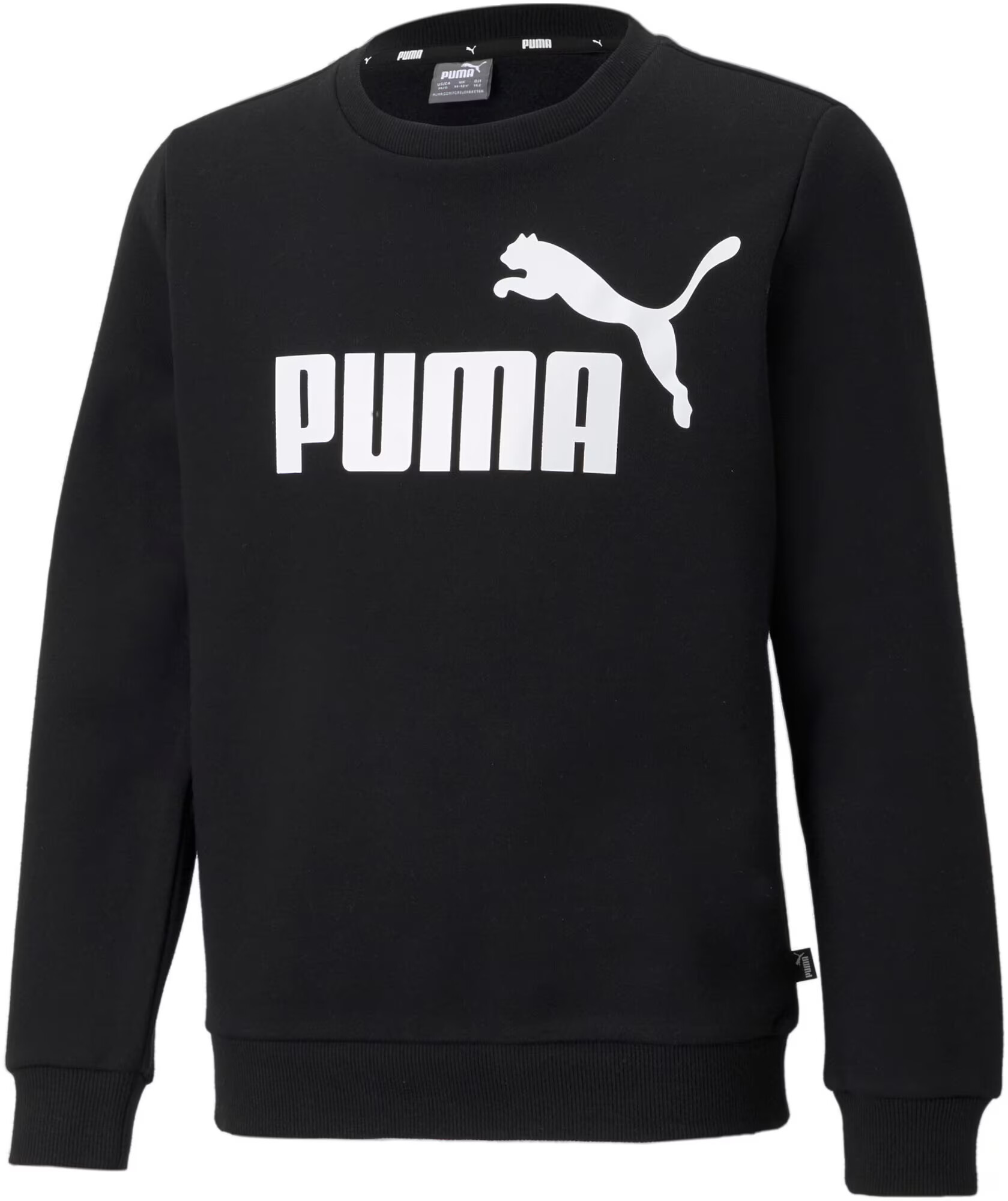 PUMA Bluză de molton negru / alb - Pled.ro